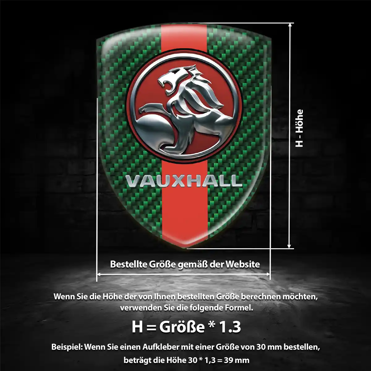 Vauxhall Aufkleber 3D Gel Wappen Auto Elegantes Design