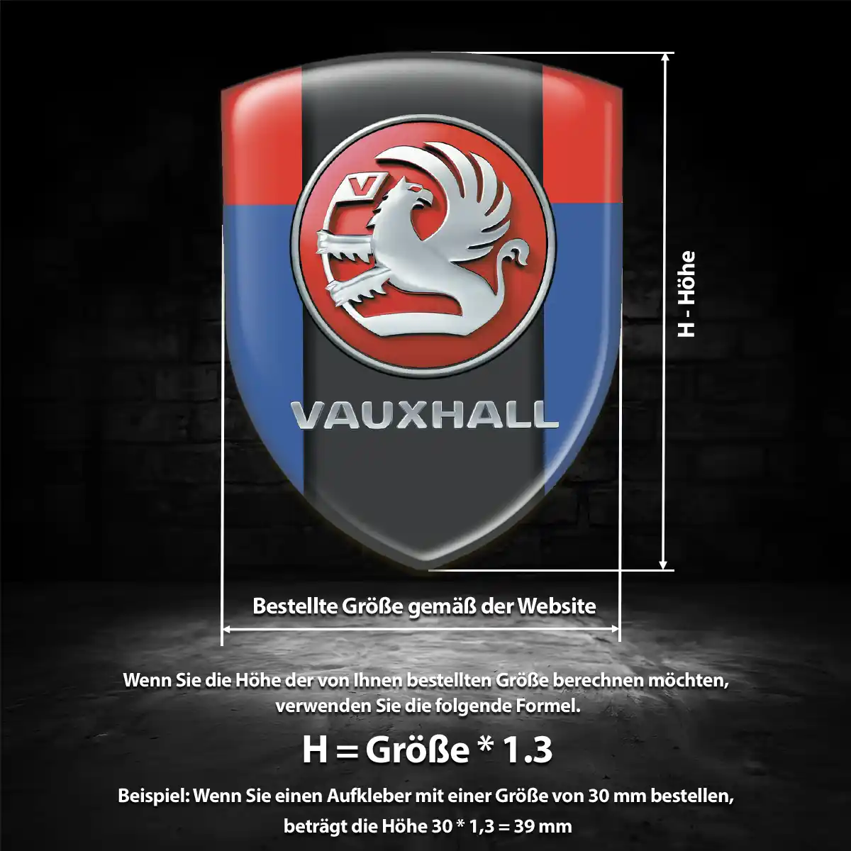 Vauxhall Aufkleber 3D Gel Wappen Auto Exterieurdesign