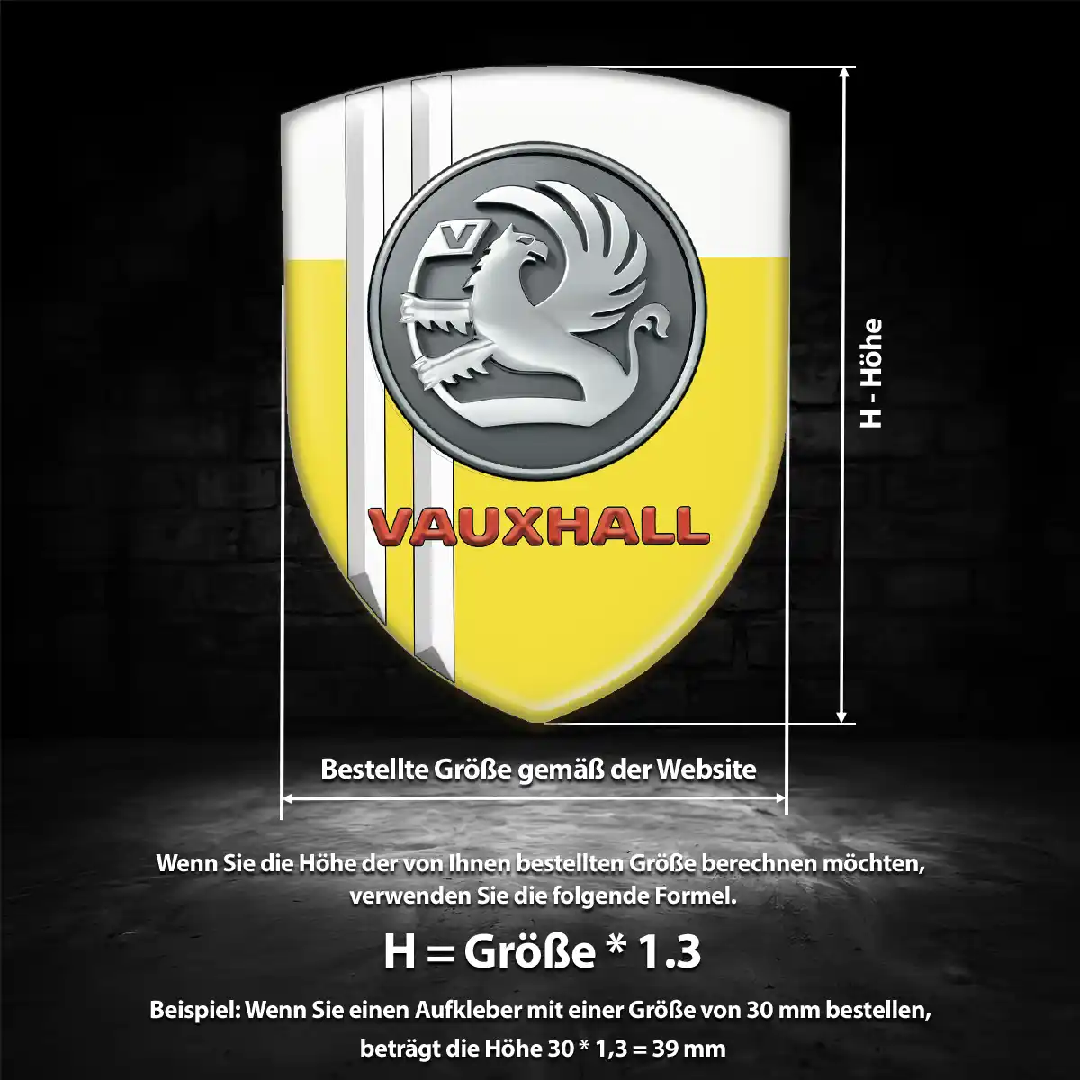 Vauxhall Aufkleber 3D Gel Wappen Auto Hochwertiges Harz