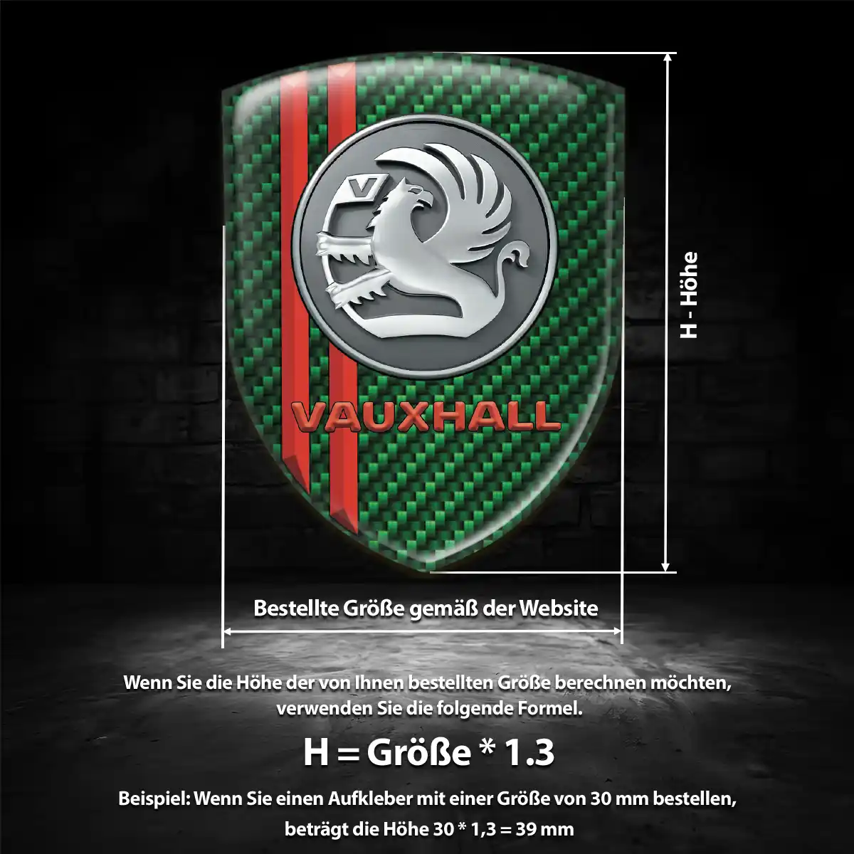 Vauxhall Aufkleber 3D Gel Wappen Auto Hohe Qualität