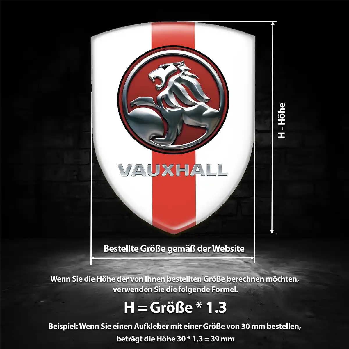 Vauxhall Aufkleber 3D Gel Wappen Auto Interieurdesign