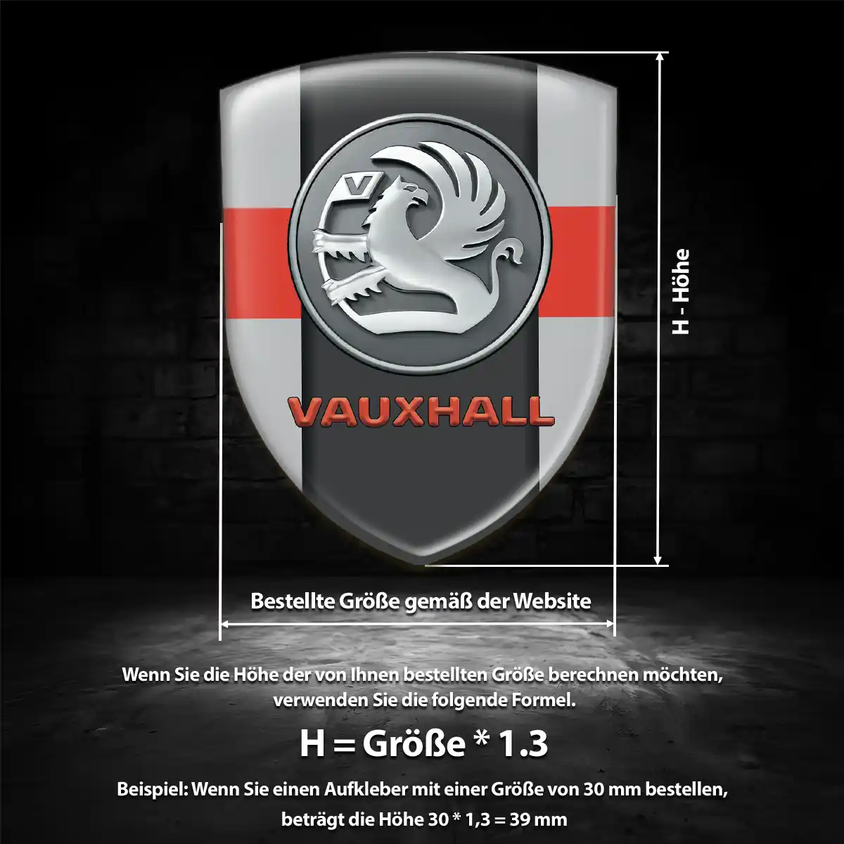 Vauxhall Aufkleber 3D Gel Wappen Auto Markenedition