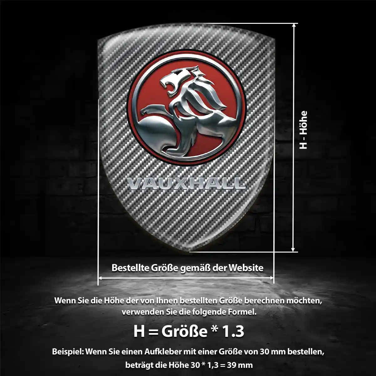 Vauxhall Aufkleber 3D Gel Wappen Auto Modernes Design