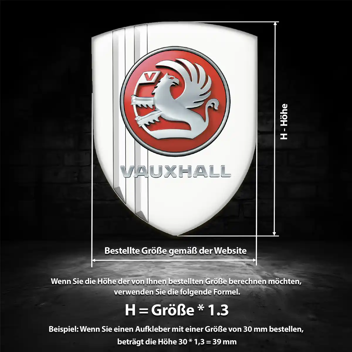 Vauxhall Aufkleber 3D Gel Wappen Auto Premium-Edition