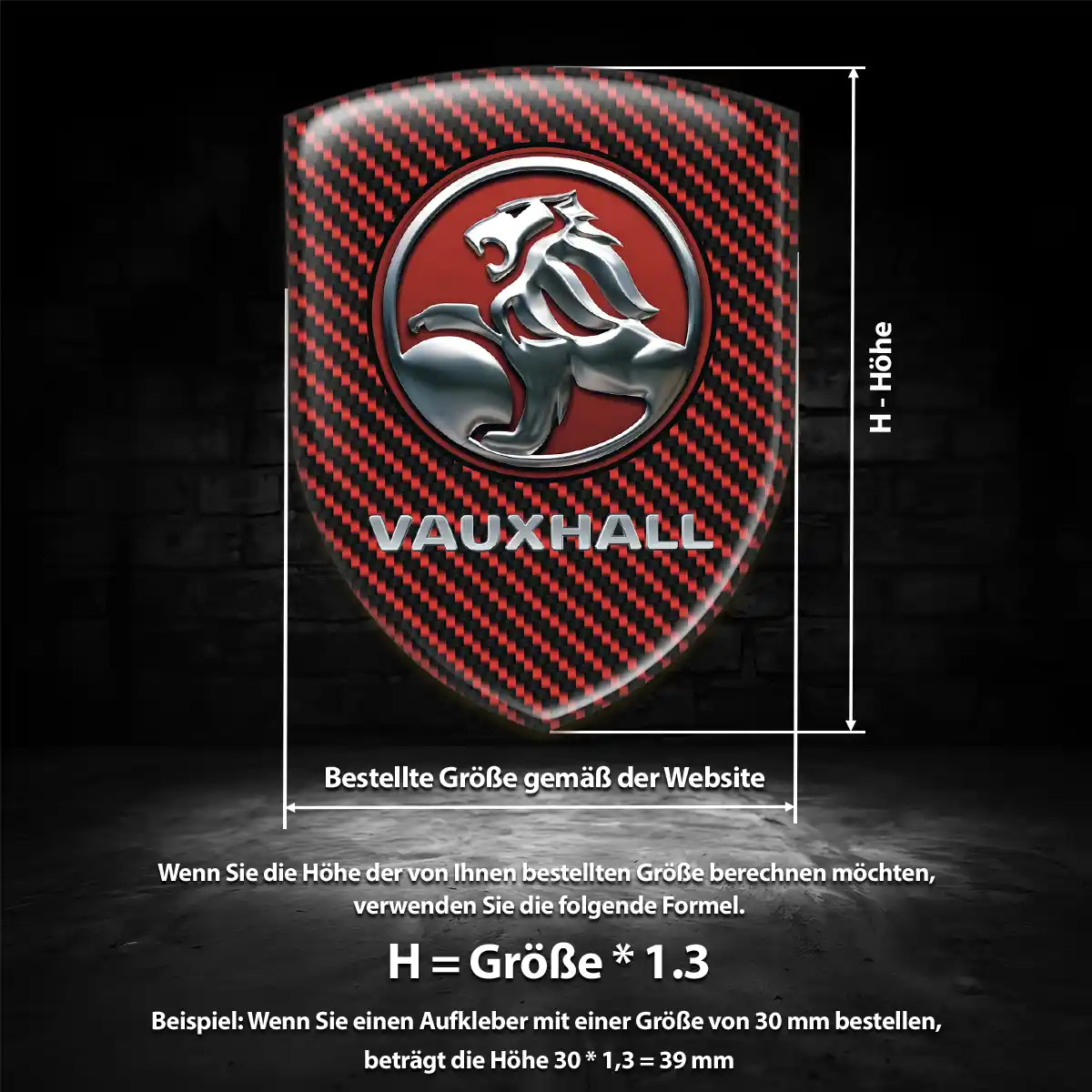 Vauxhall Aufkleber 3D Gel Wappen Auto Premiumqualität