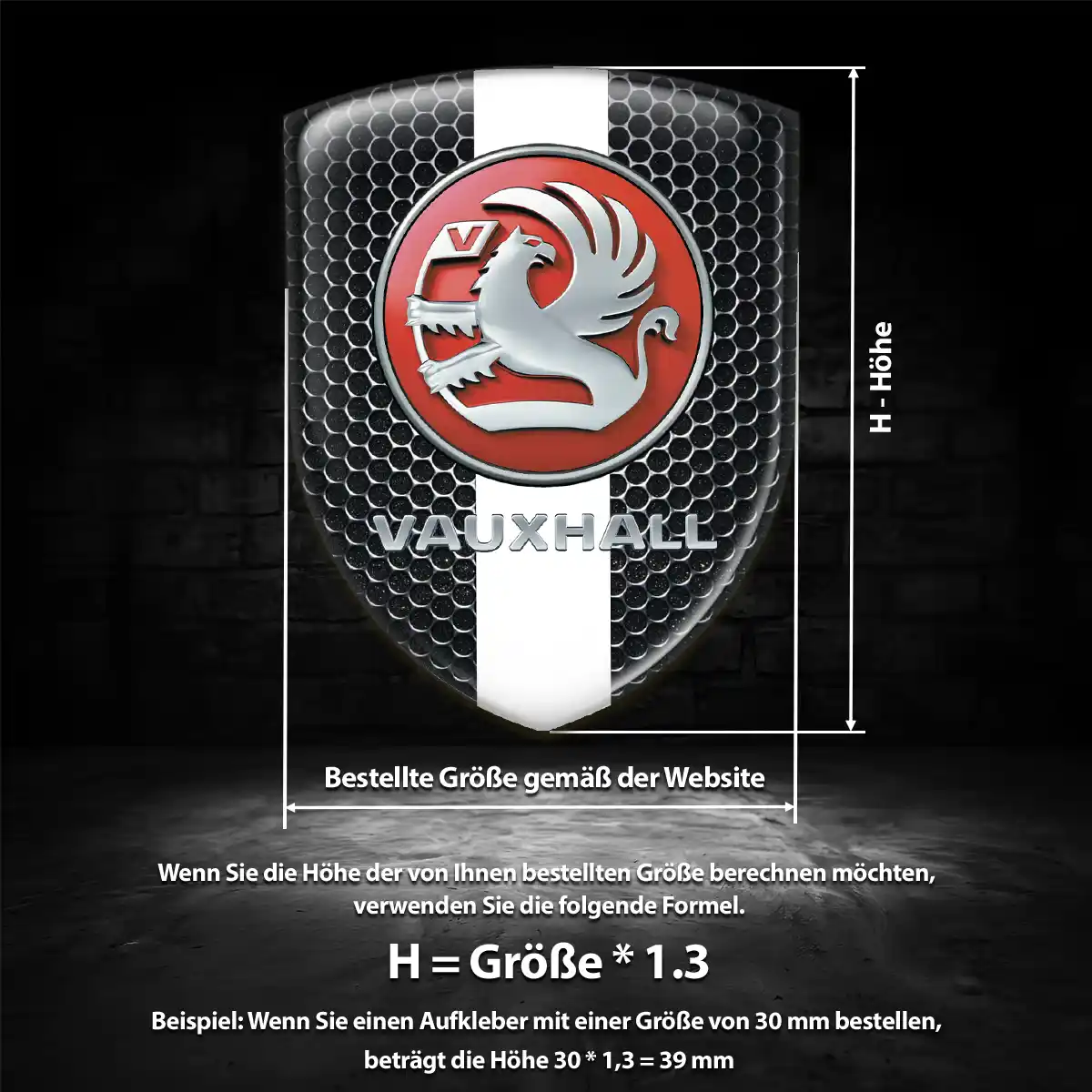 Vauxhall Aufkleber 3D Gel Wappen Auto Tuningfahrzeug