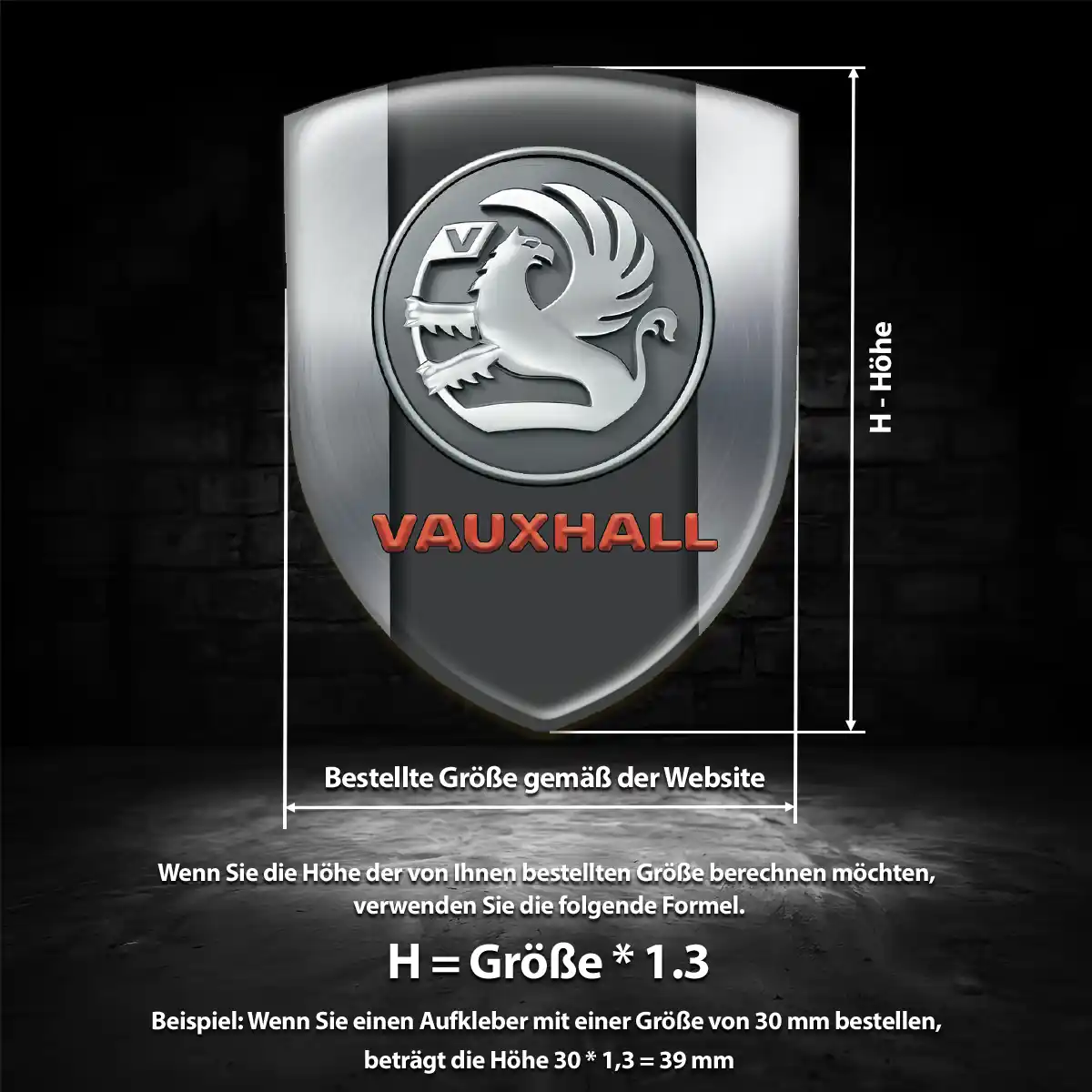 Vauxhall Aufkleber 3D Gel Wappen Elegantes Design