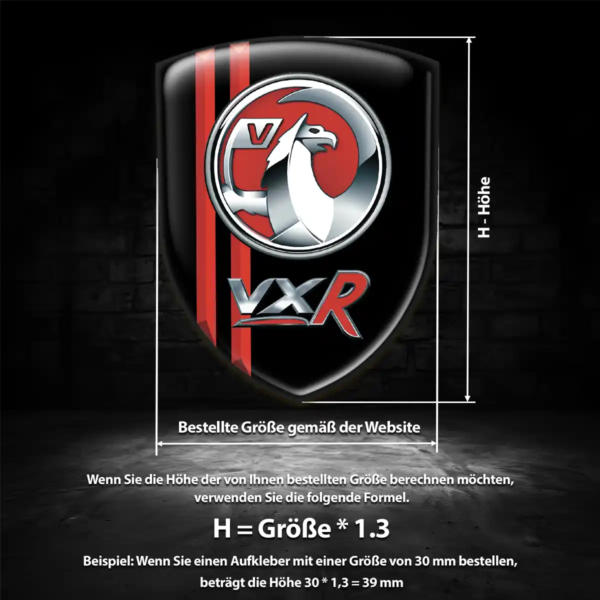Vauxhall Aufkleber 3D Gel Wappen Erstklassige Qualität