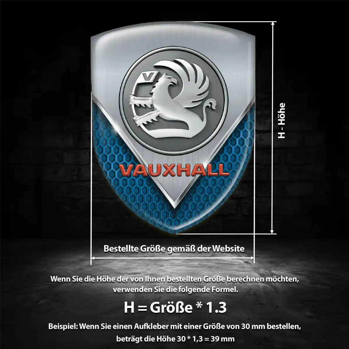 Vauxhall Aufkleber 3D Gel Wappen Exterieurdesign