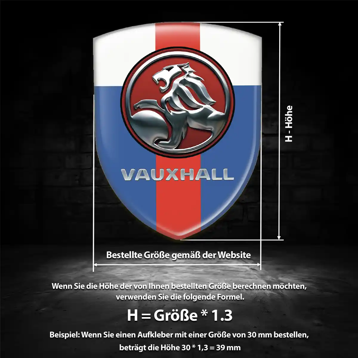 Vauxhall Aufkleber 3D Gel Wappen Hohe Qualität