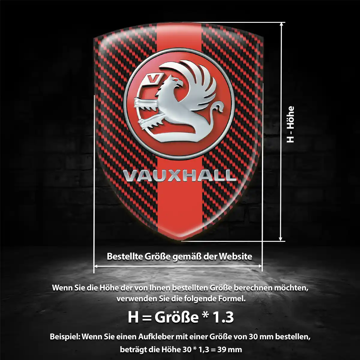 Vauxhall Aufkleber 3D Gel Wappen Luxus-Edition