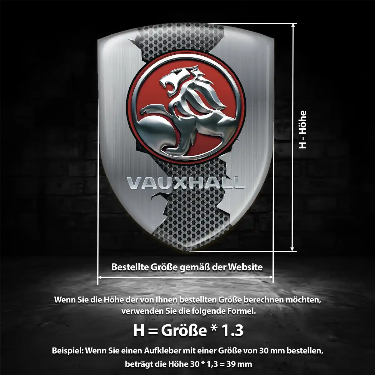 Vauxhall Aufkleber 3D Gel Wappen Modernes Design