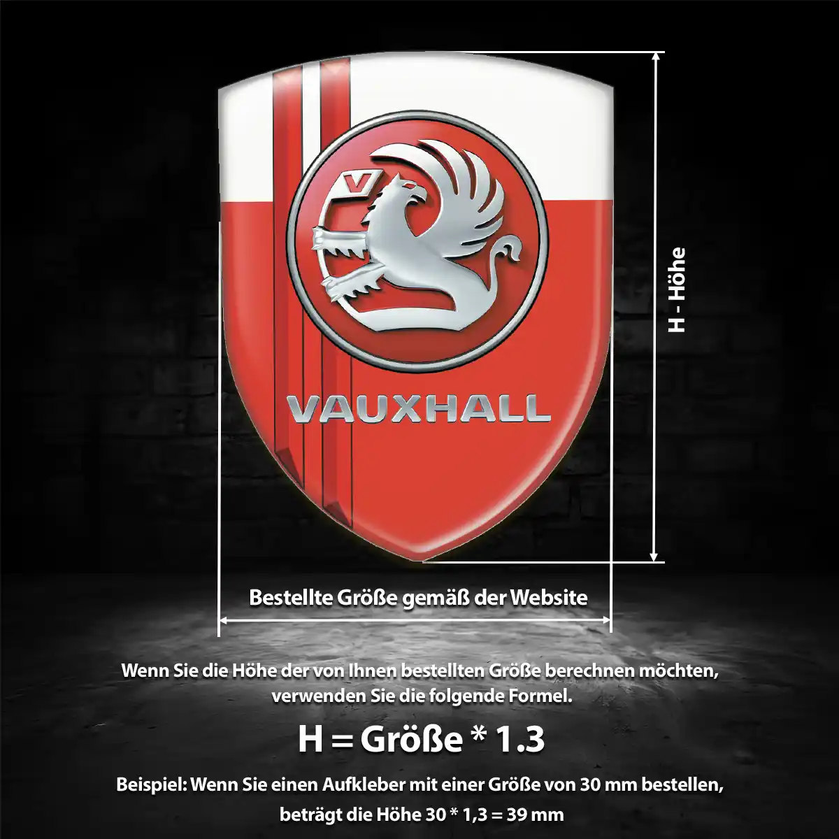 Vauxhall Aufkleber 3D Gel Wappen Stilvolles Design