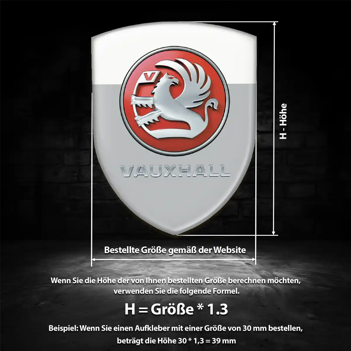 Vauxhall Aufkleber Emblem Wappen Anspruchsvolles Design