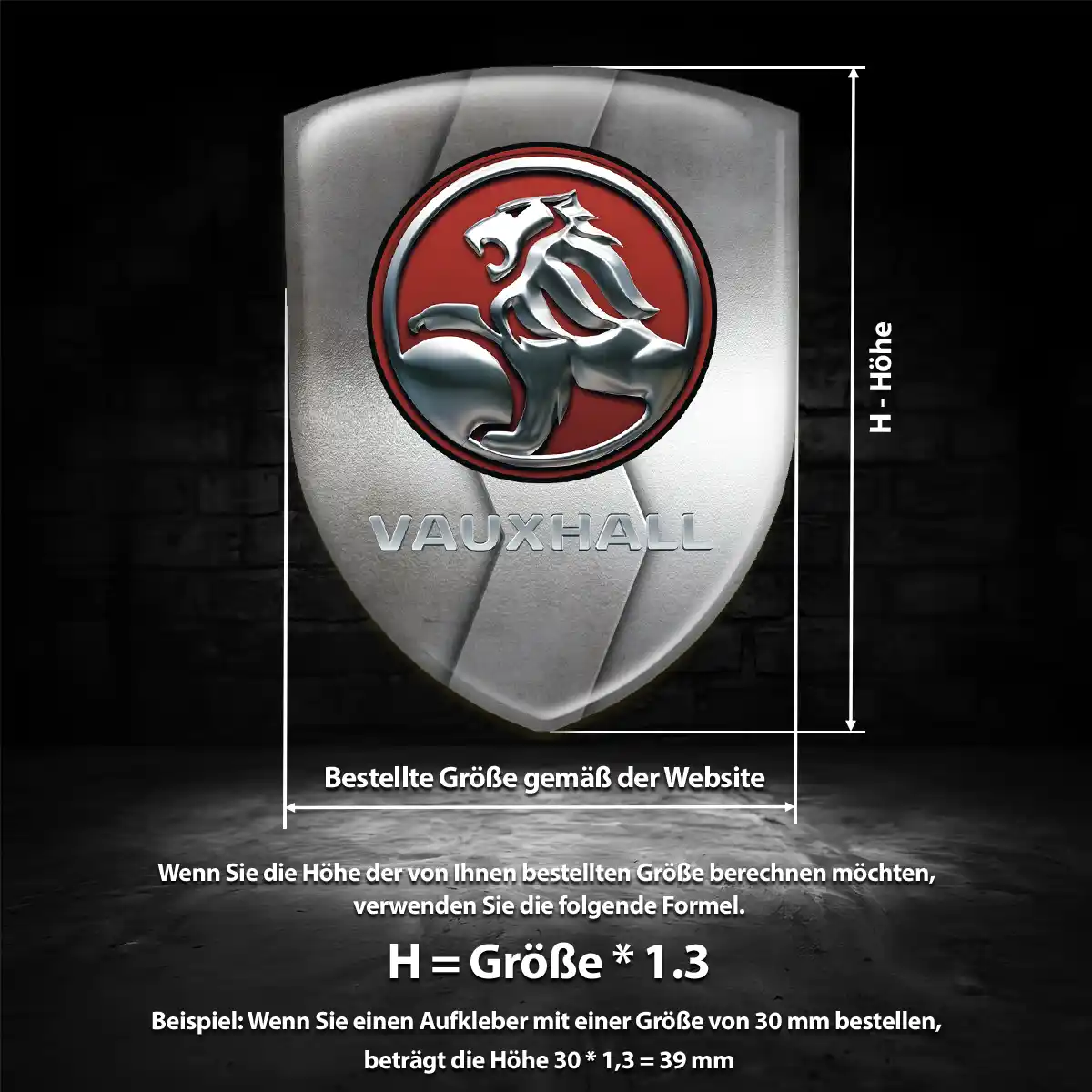 Vauxhall Aufkleber Emblem Wappen Ausdrucksstarkes Design