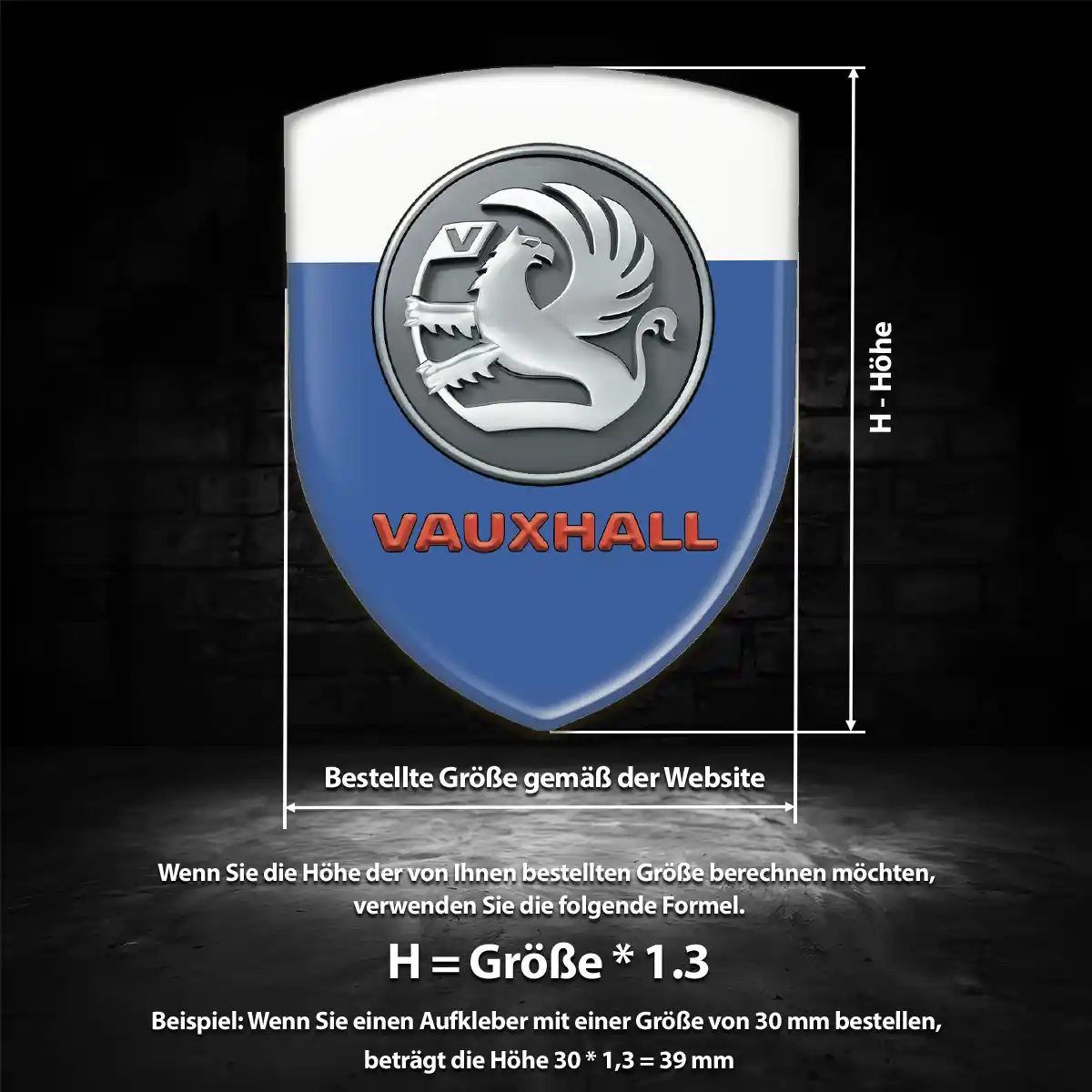 Vauxhall Aufkleber Emblem Wappen Auto Luxus-Edition