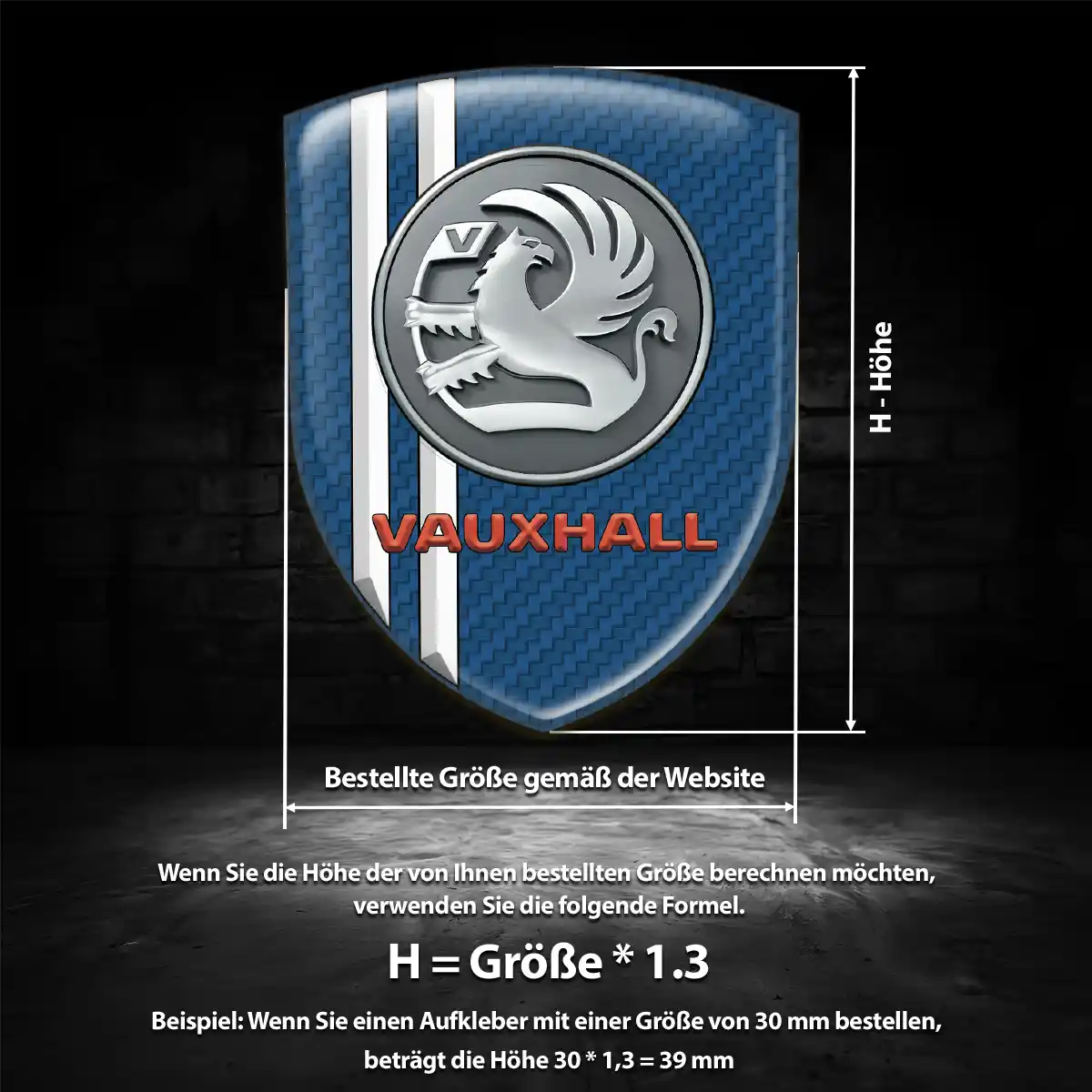 Vauxhall Aufkleber Emblem Wappen Auto Premium-Edition