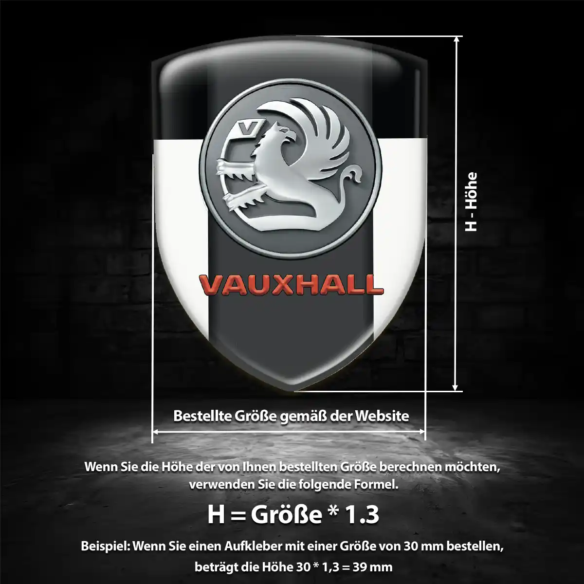 Vauxhall Aufkleber Emblem Wappen Erstklassige Qualität