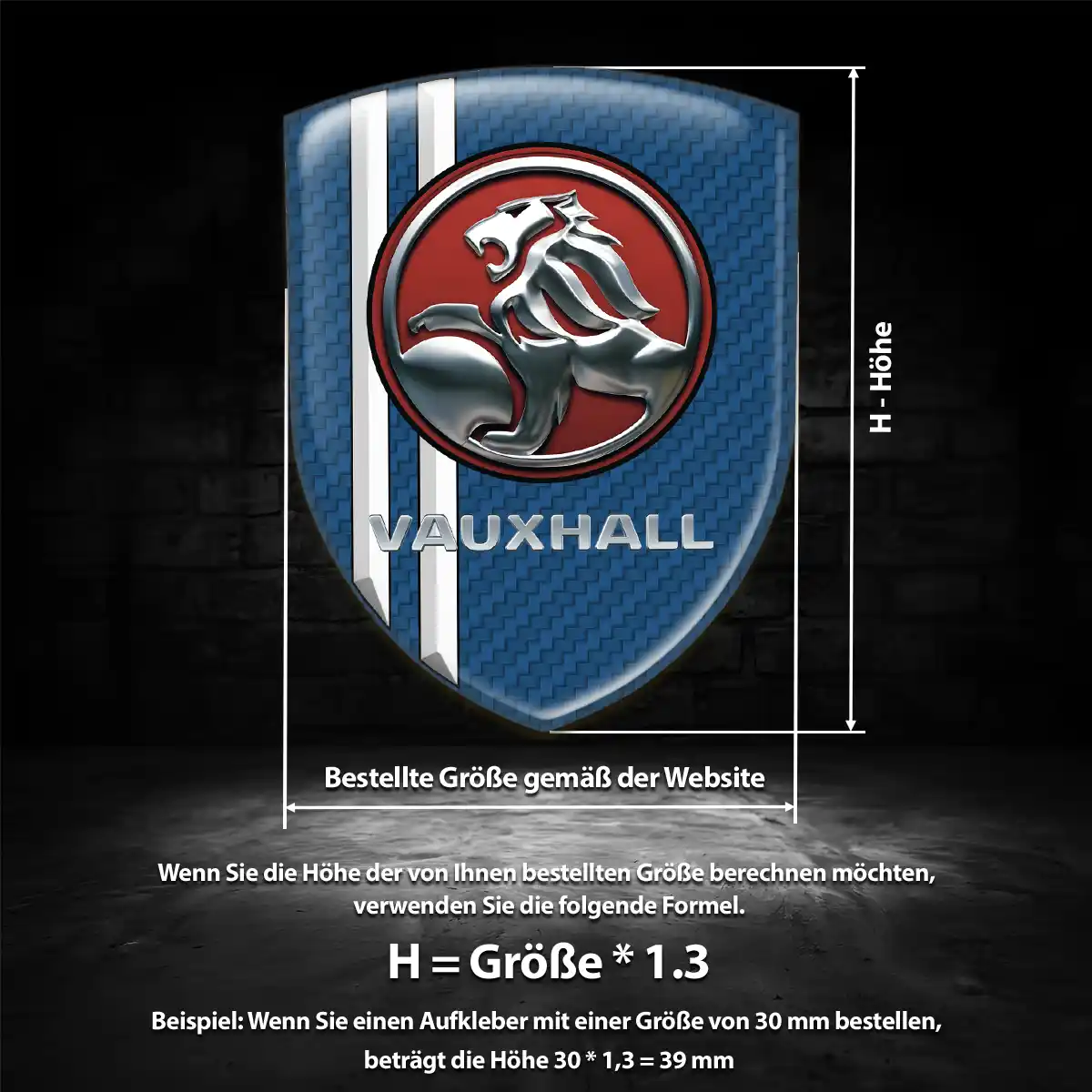 Vauxhall Aufkleber Emblem Wappen Premium-Edition