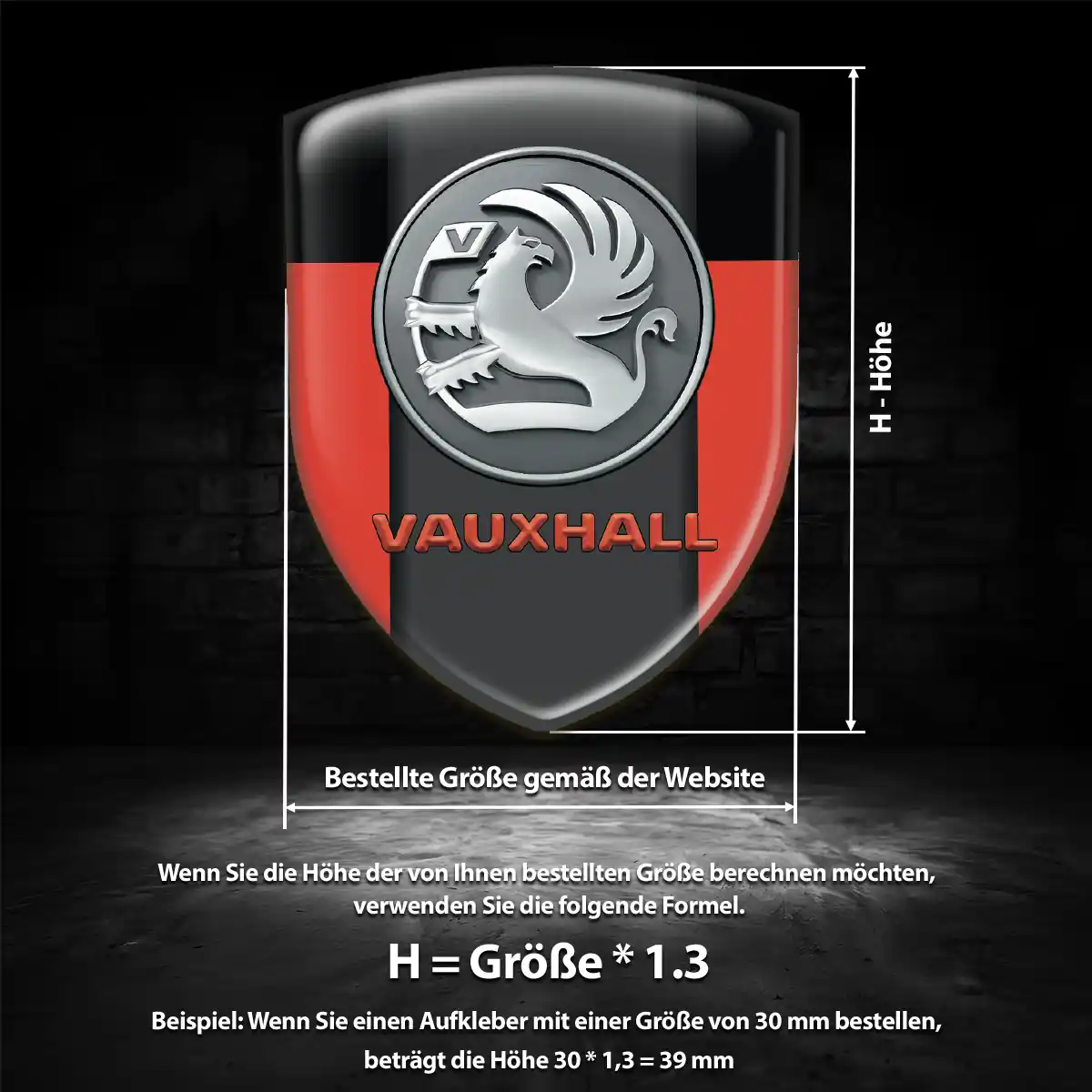 Vauxhall Aufkleber Emblem Wappen Premiumqualität