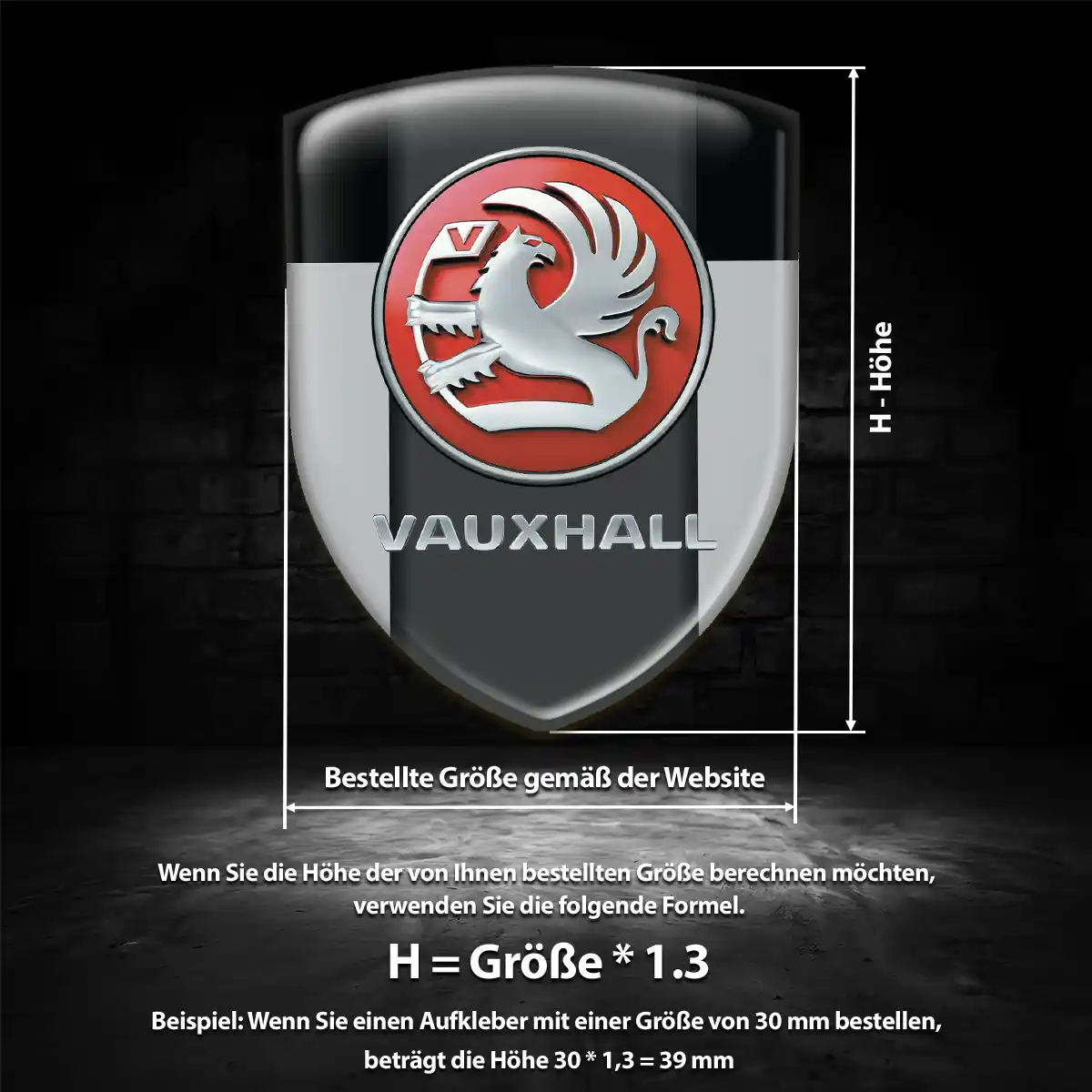Vauxhall Aufkleber Emblem Wappen Tuningfahrzeug
