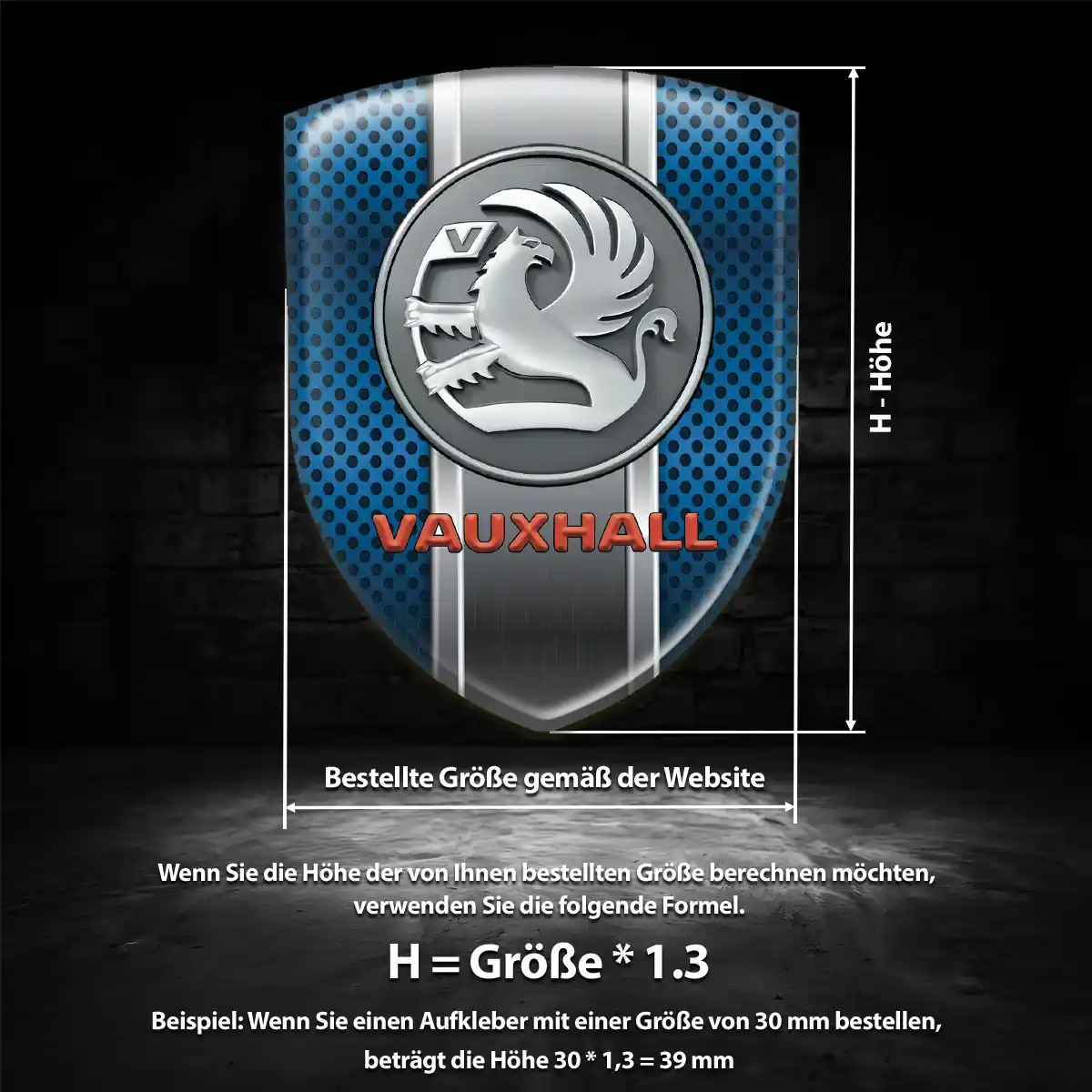 Vauxhall Aufkleber Embleme Silikon Edles Design