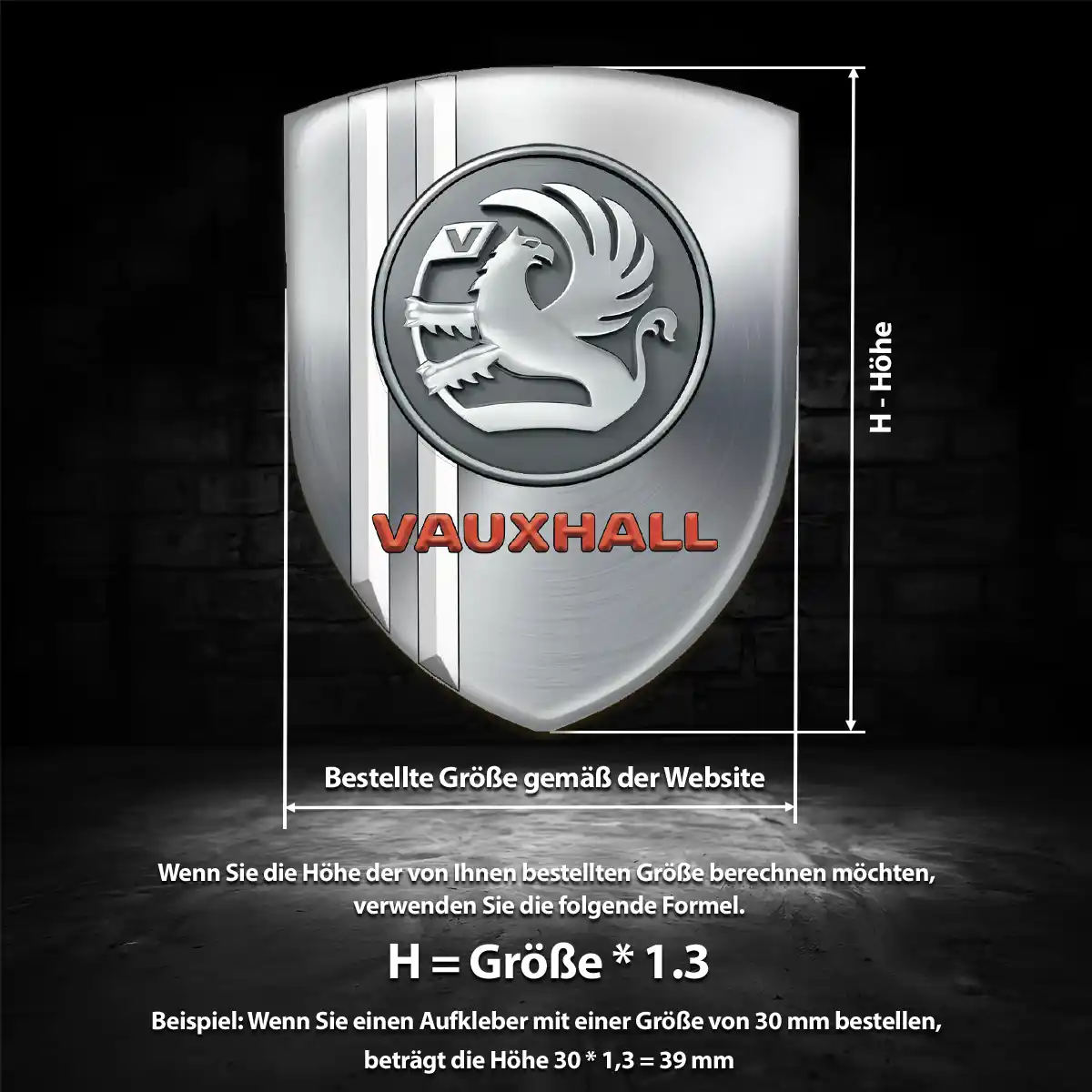 Vauxhall Aufkleber Embleme Silikon Luxus-Edition