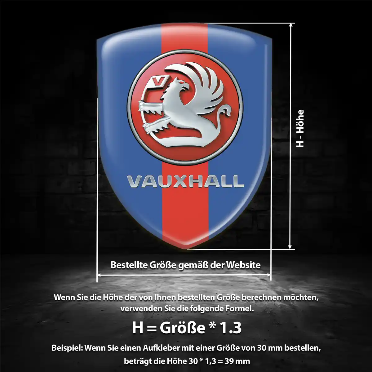 Vauxhall Aufkleber Embleme Silikon Premium-Edition