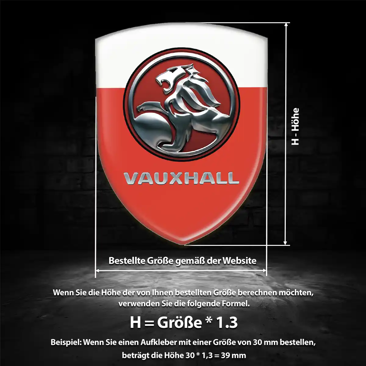 Vauxhall Aufkleber Hochwertiges Harz