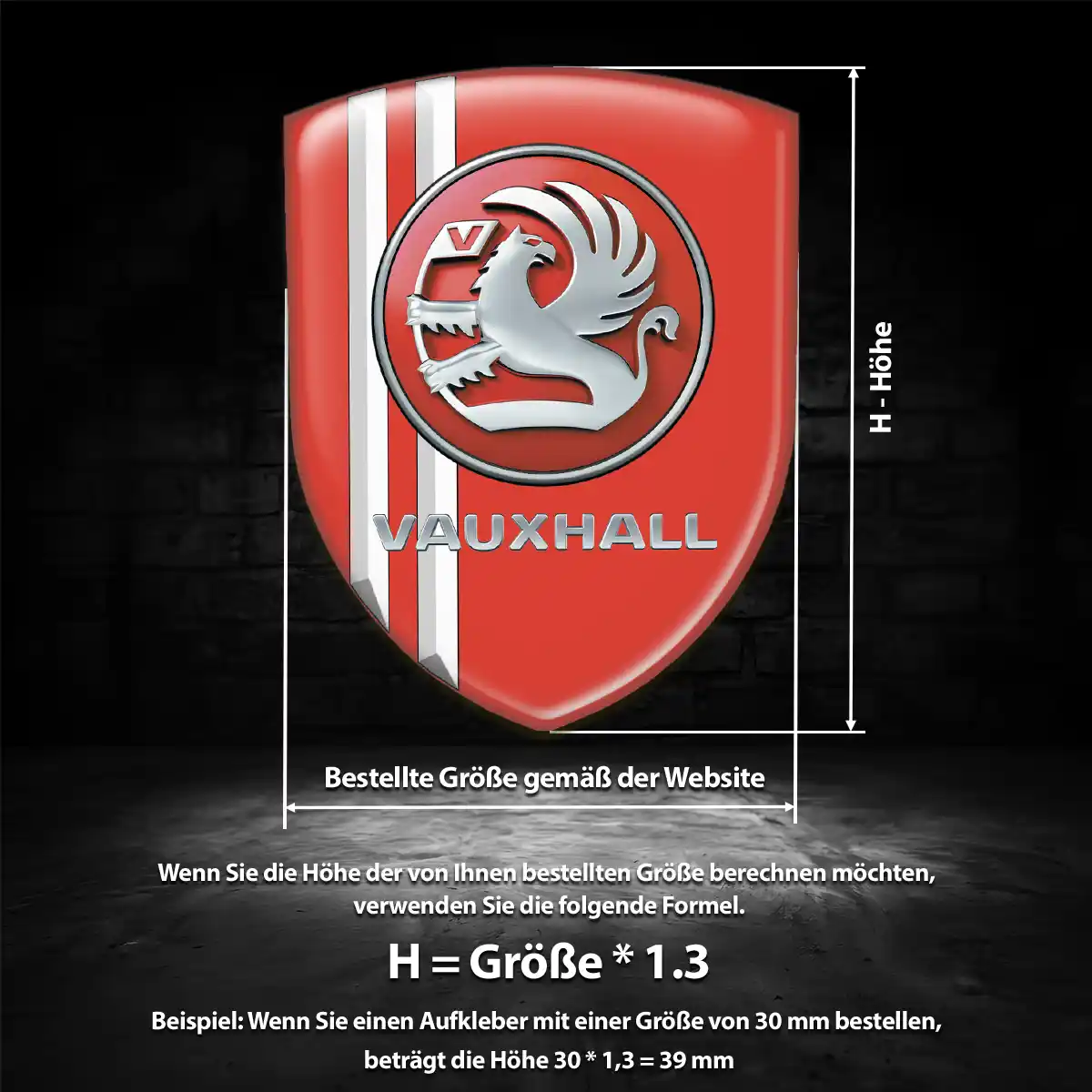 Vauxhall Aufkleber Silikon Embleme Ausdrucksstarkes Design