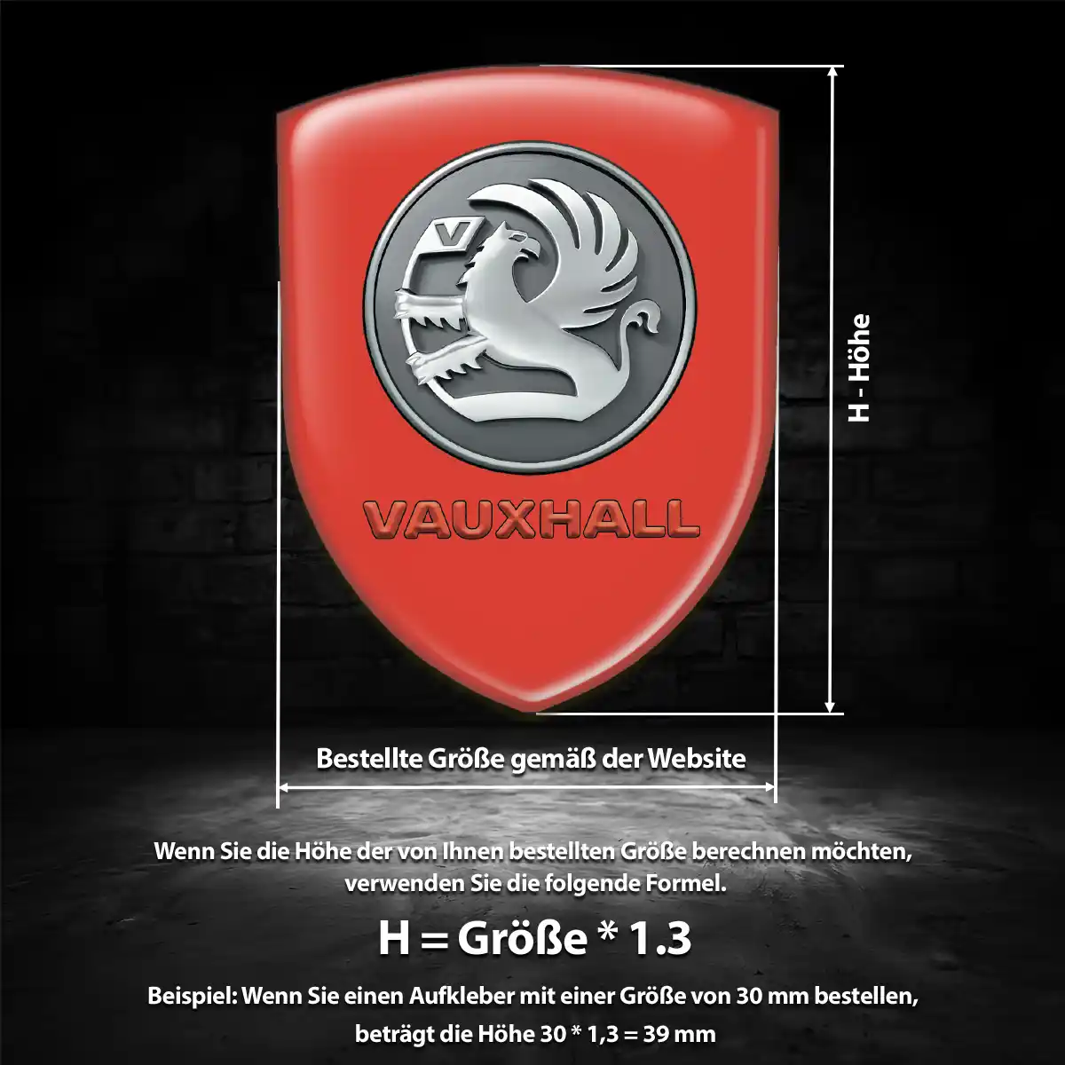Vauxhall Aufkleber Silikon Embleme Auto Hochwertiges Harz