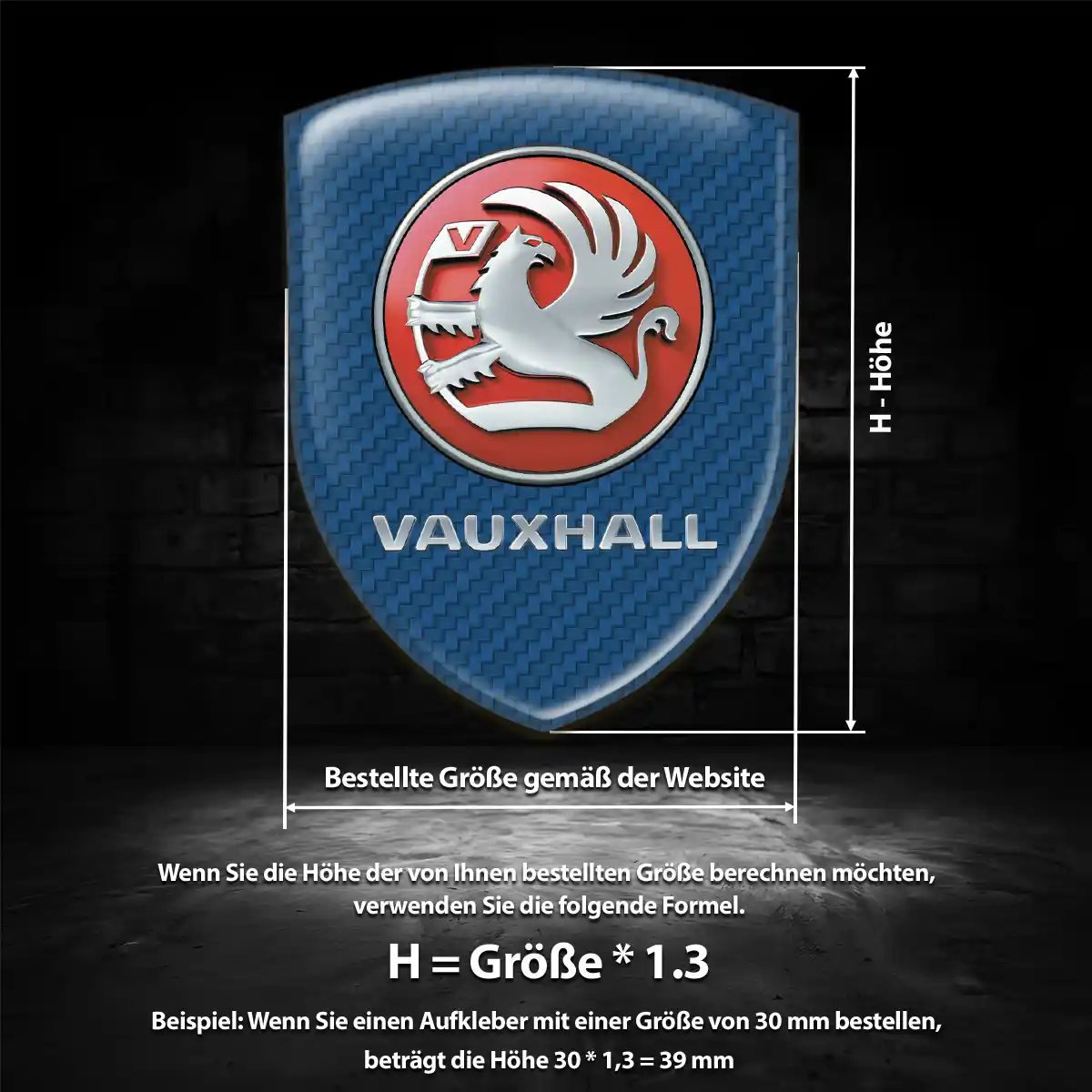Vauxhall Aufkleber Silikon Embleme Auto Premium-Edition