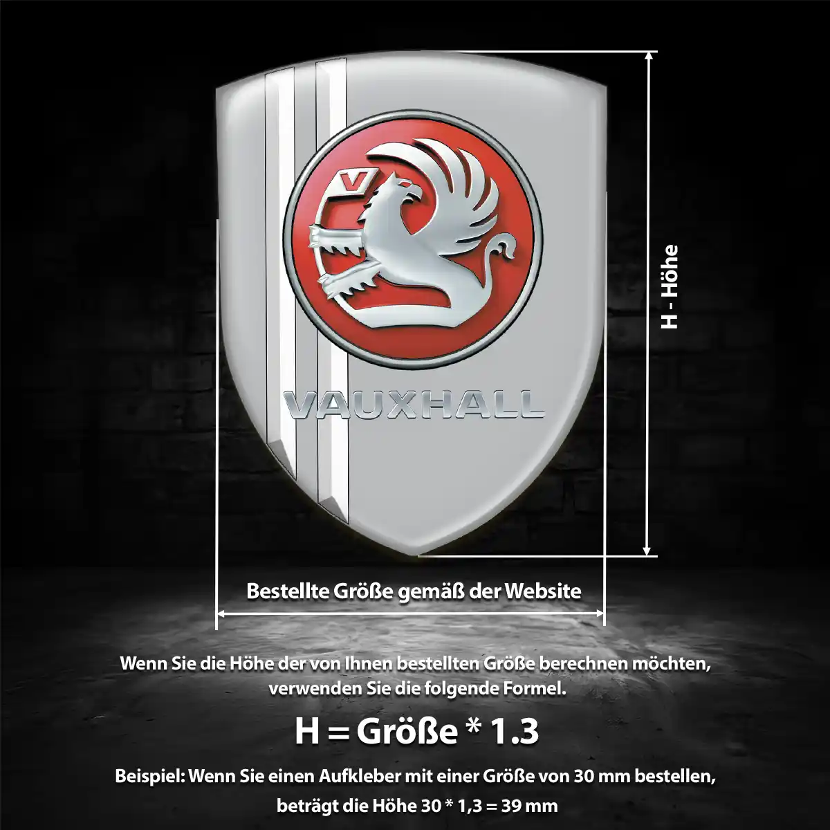 Vauxhall Aufkleber Silikon Embleme Edles Design