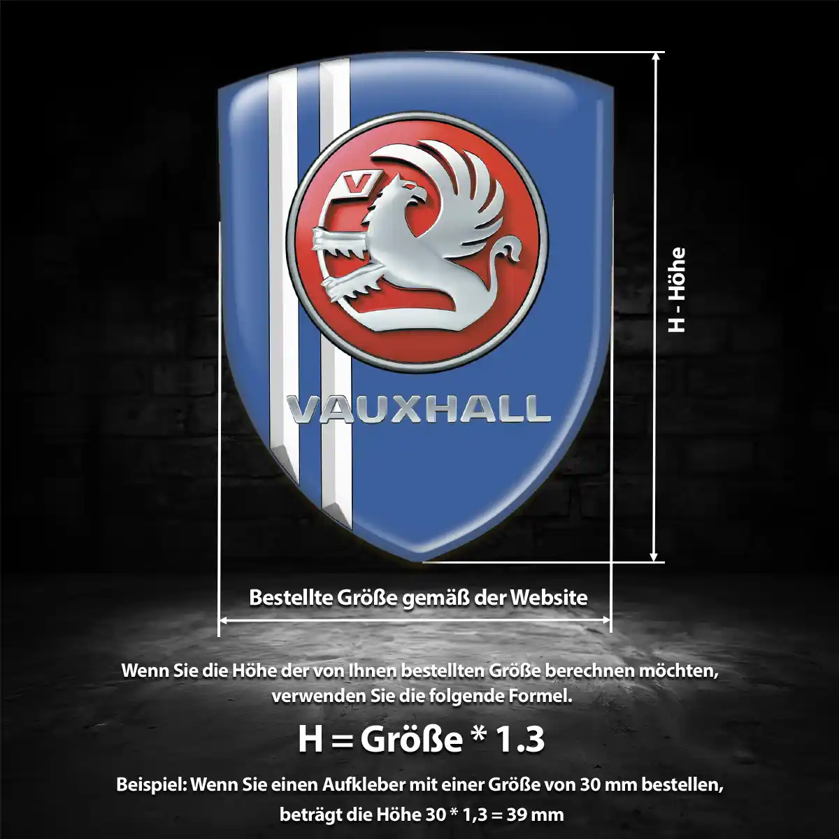 Vauxhall Aufkleber Silikon Embleme Tuningfahrzeug