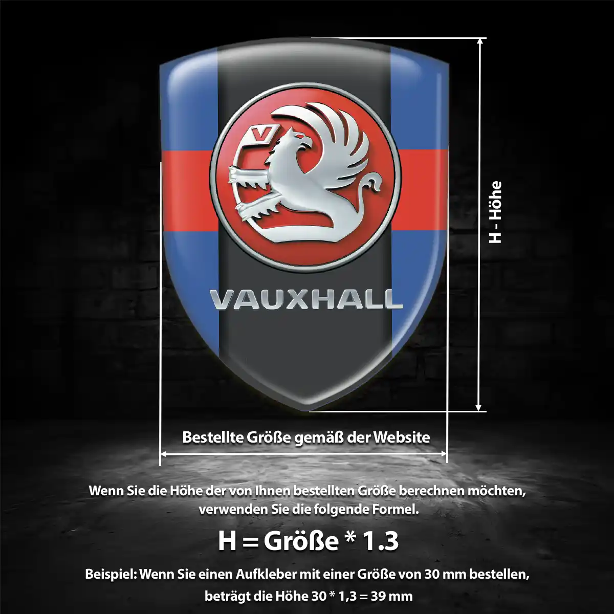 Vauxhall Aufkleber Wappen Auto Hochwertiges Harz