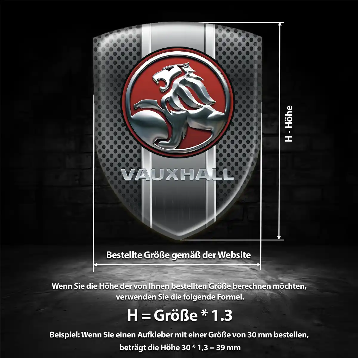 Vauxhall Aufkleber Wappen Emblem Auto Hochwertiges Harz