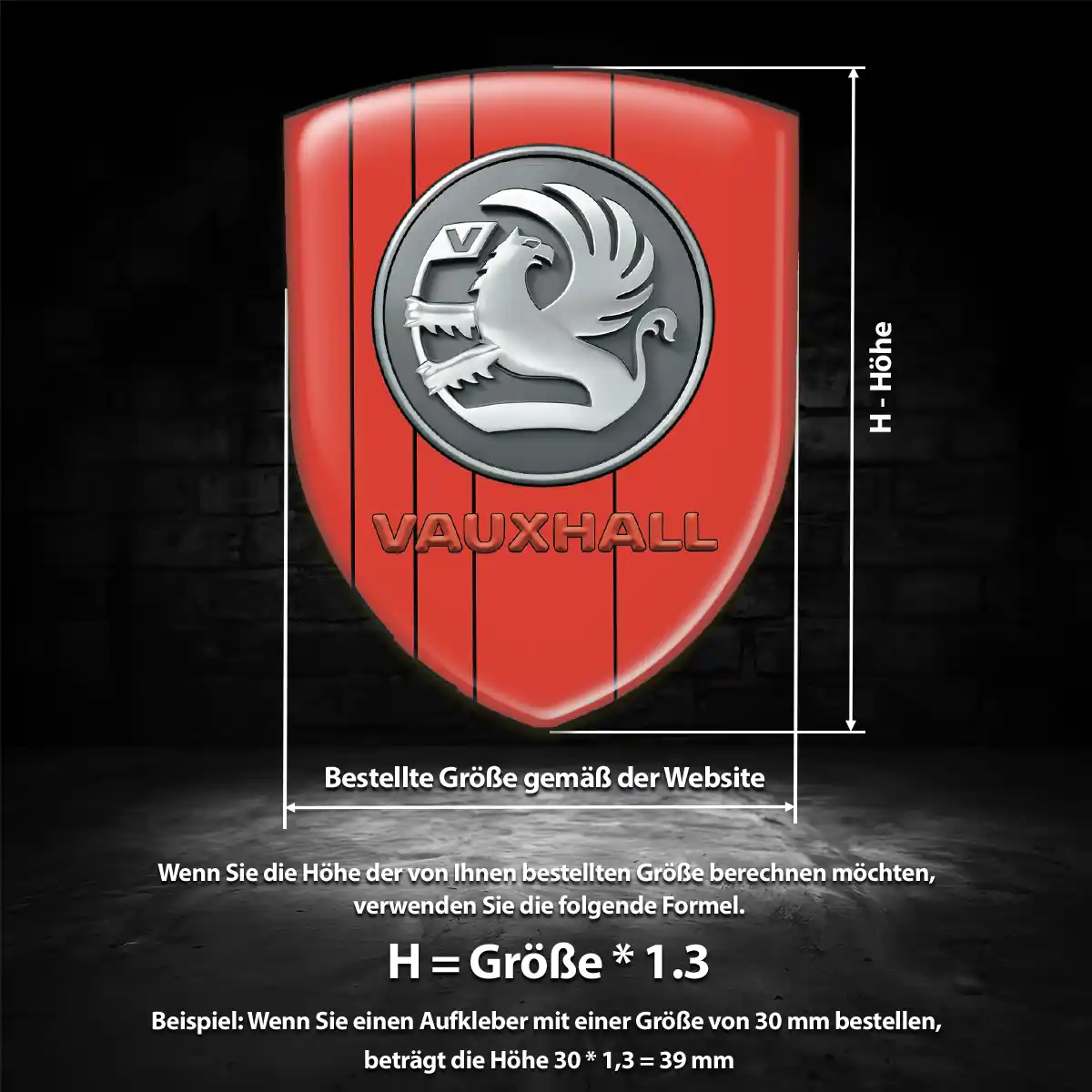 Vauxhall Aufkleber Wappen Emblem Auto Premium-Edition