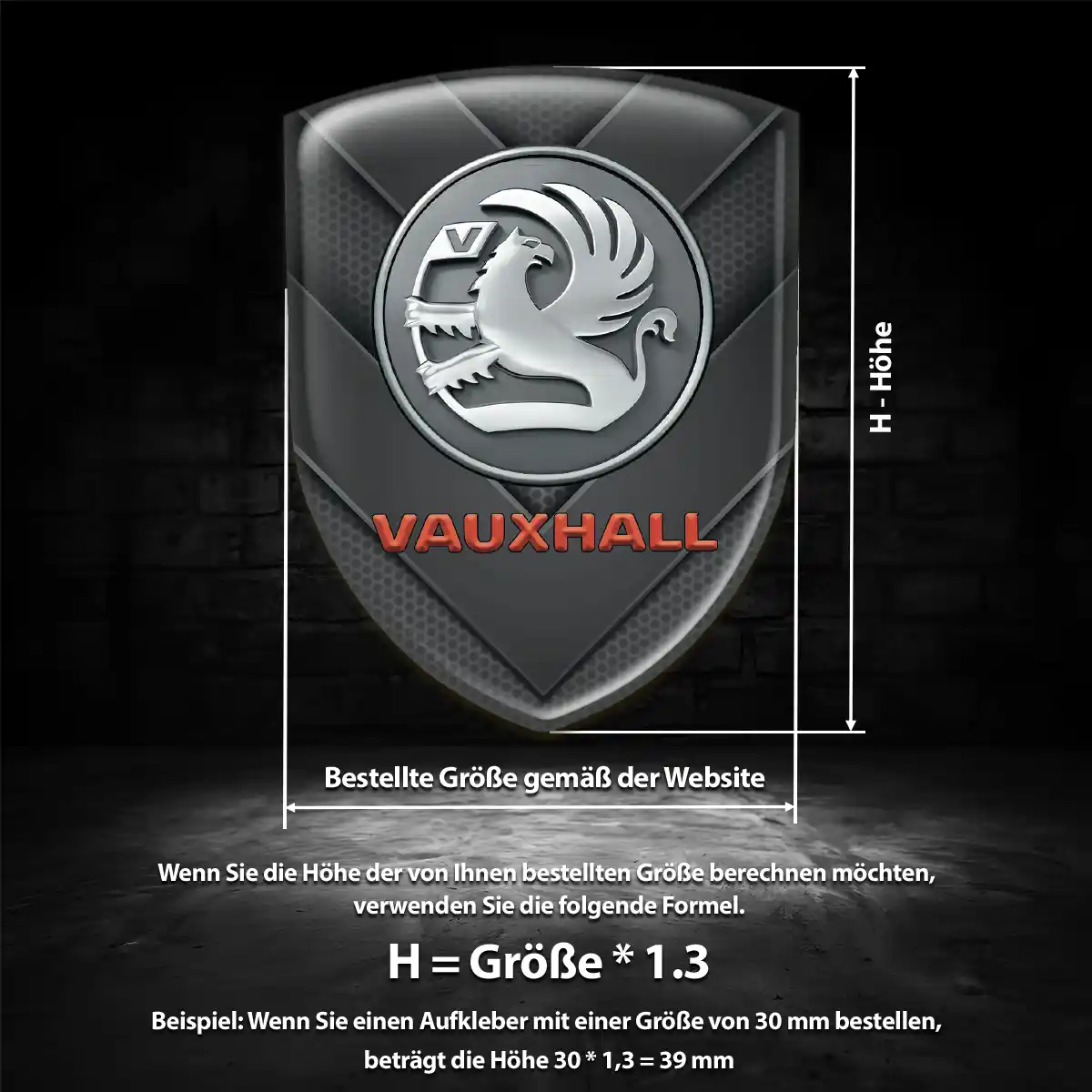 Vauxhall Aufkleber Wappen Emblem Tuningfahrzeug