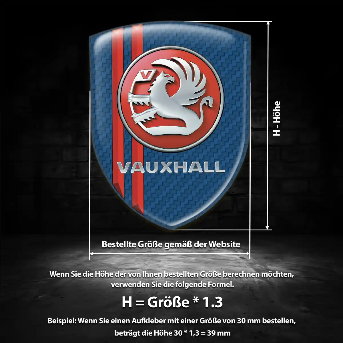 Vauxhall Emblem Aufkleber Wappen Auto Hochwertiges Harz