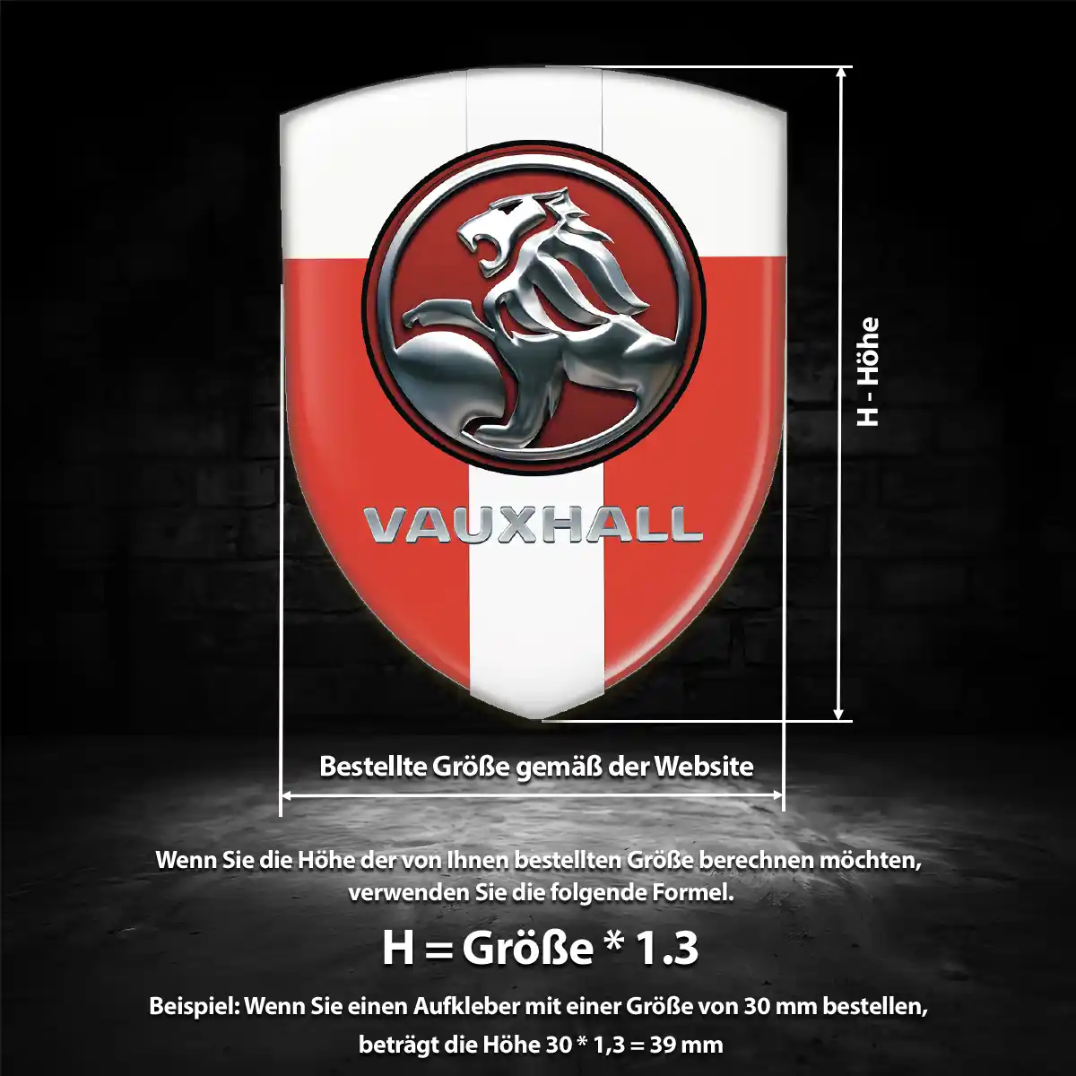 Vauxhall Emblem Aufkleber Wappen Auto Premium-Edition