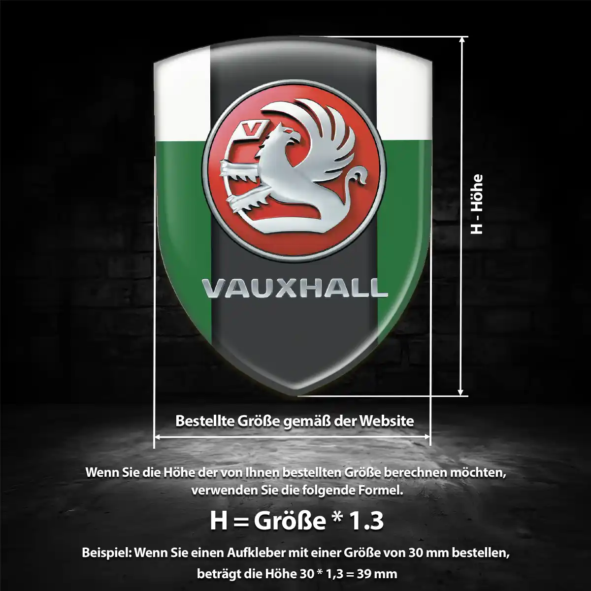 Vauxhall Emblem Aufkleber Wappen Erstklassige Qualität