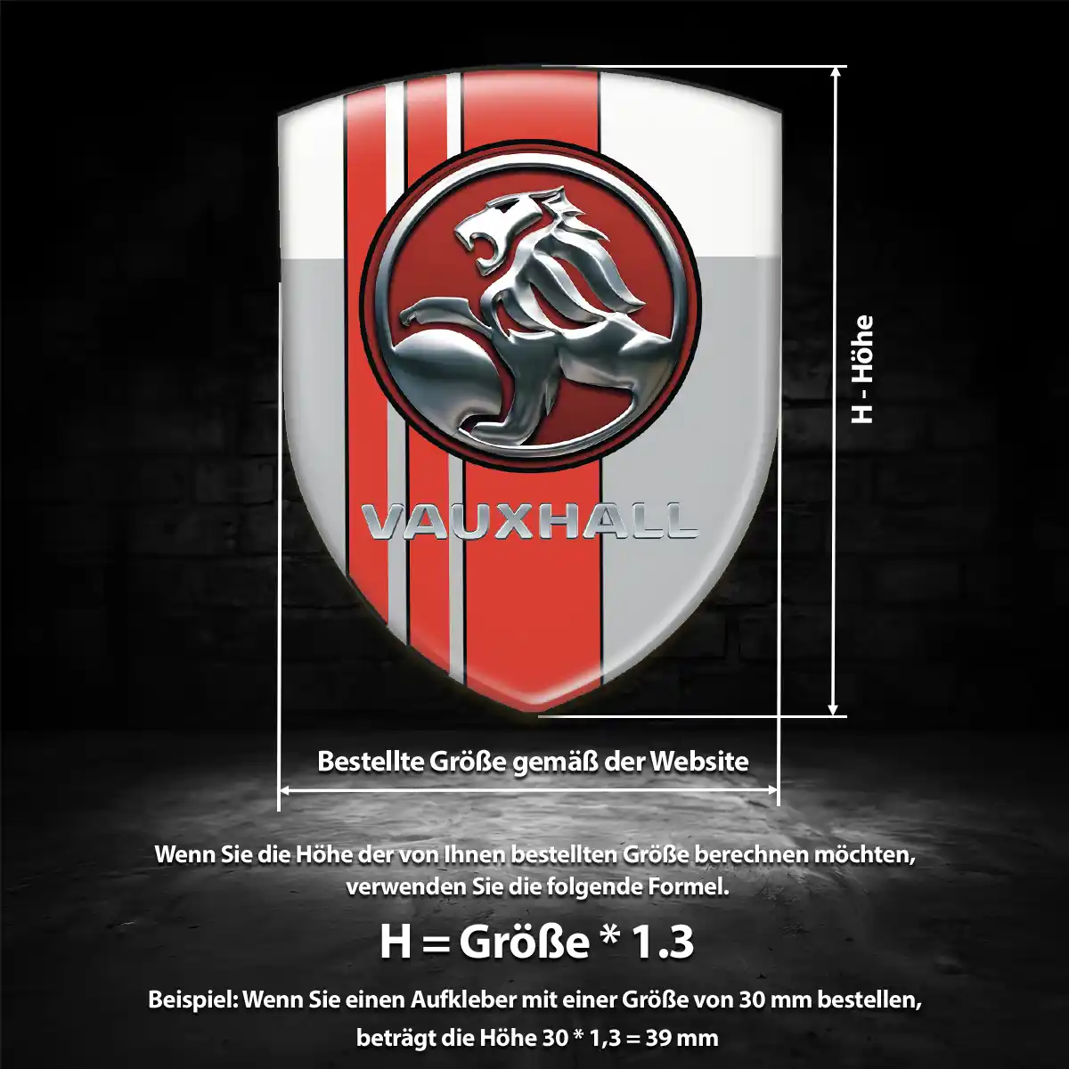 Vauxhall Emblem Aufkleber Wappen Luxus-Edition