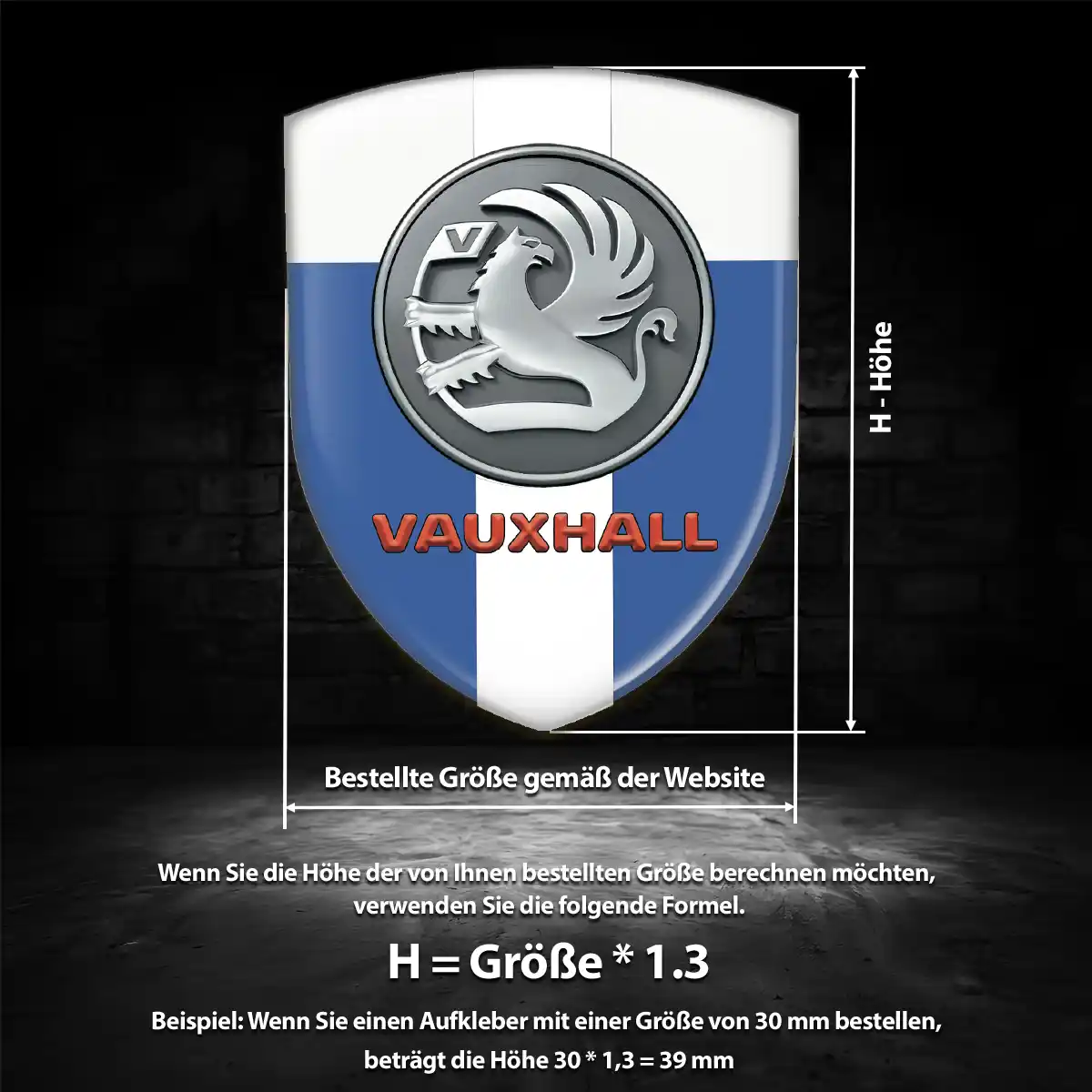 Vauxhall Emblem Wappen Aufkleber Erstklassige Qualität