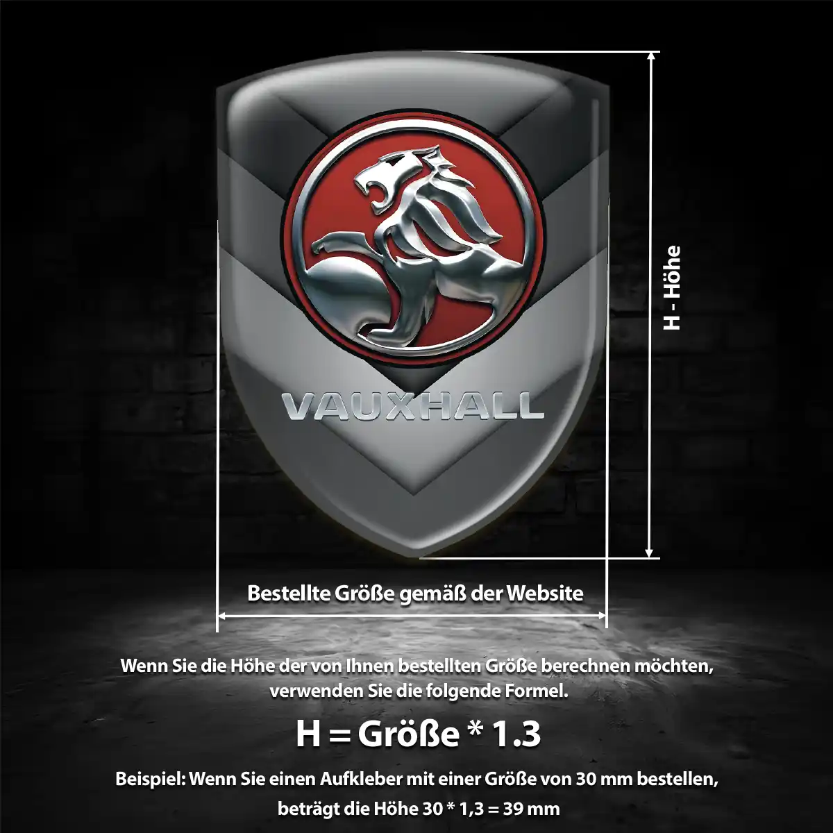 Vauxhall Emblem Wappen Aufkleber Hochwertiges Harz