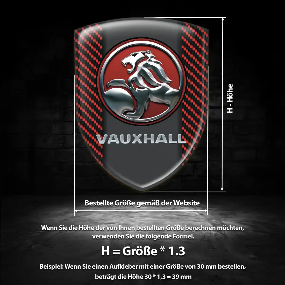 Vauxhall Emblem Wappen Aufkleber Luxus-Edition