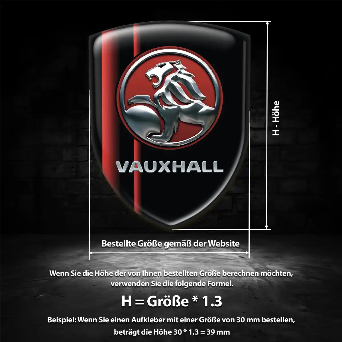 Vauxhall Emblem Wappen Aufkleber Premium-Edition