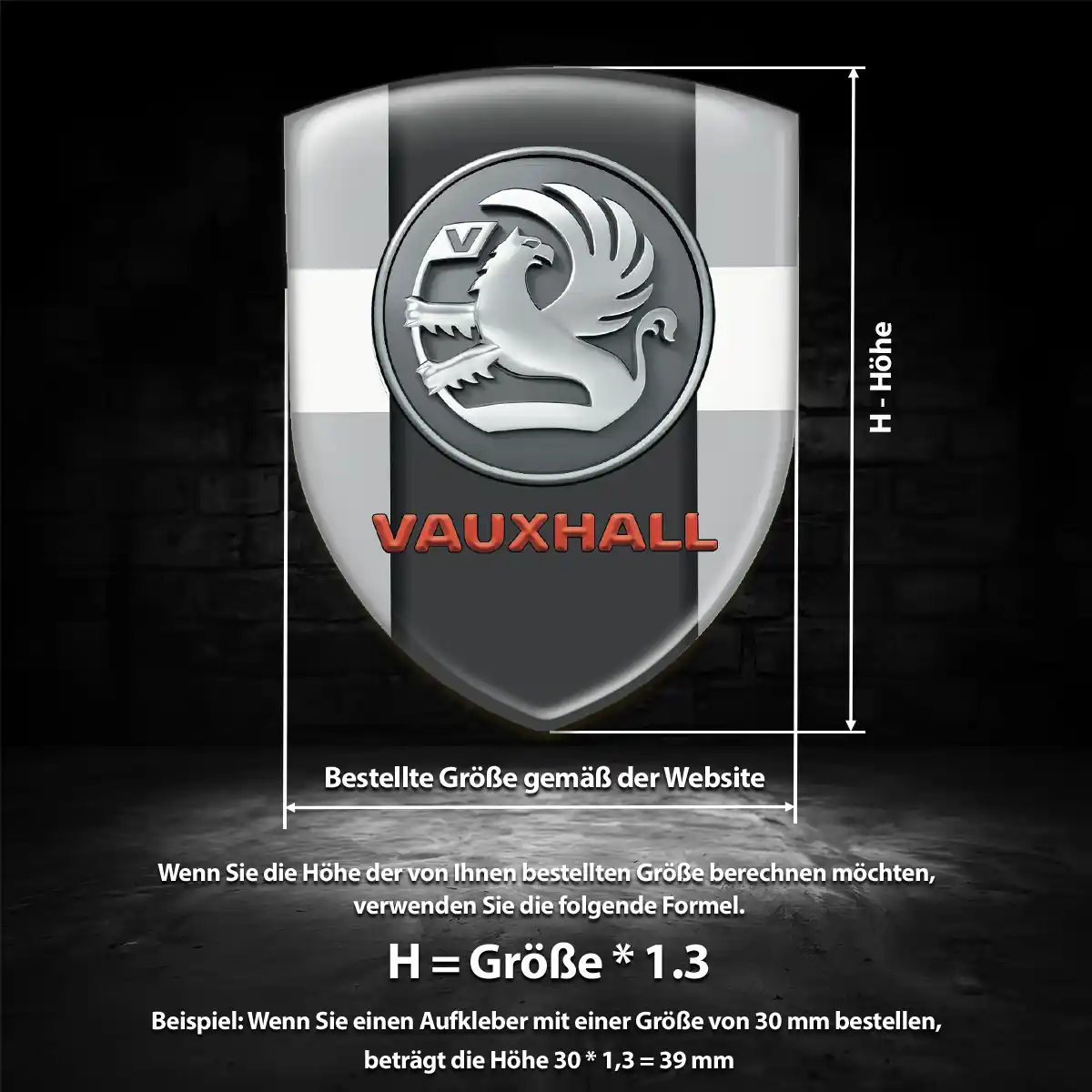 Vauxhall Embleme Silikon Aufkleber Anspruchsvolles Design