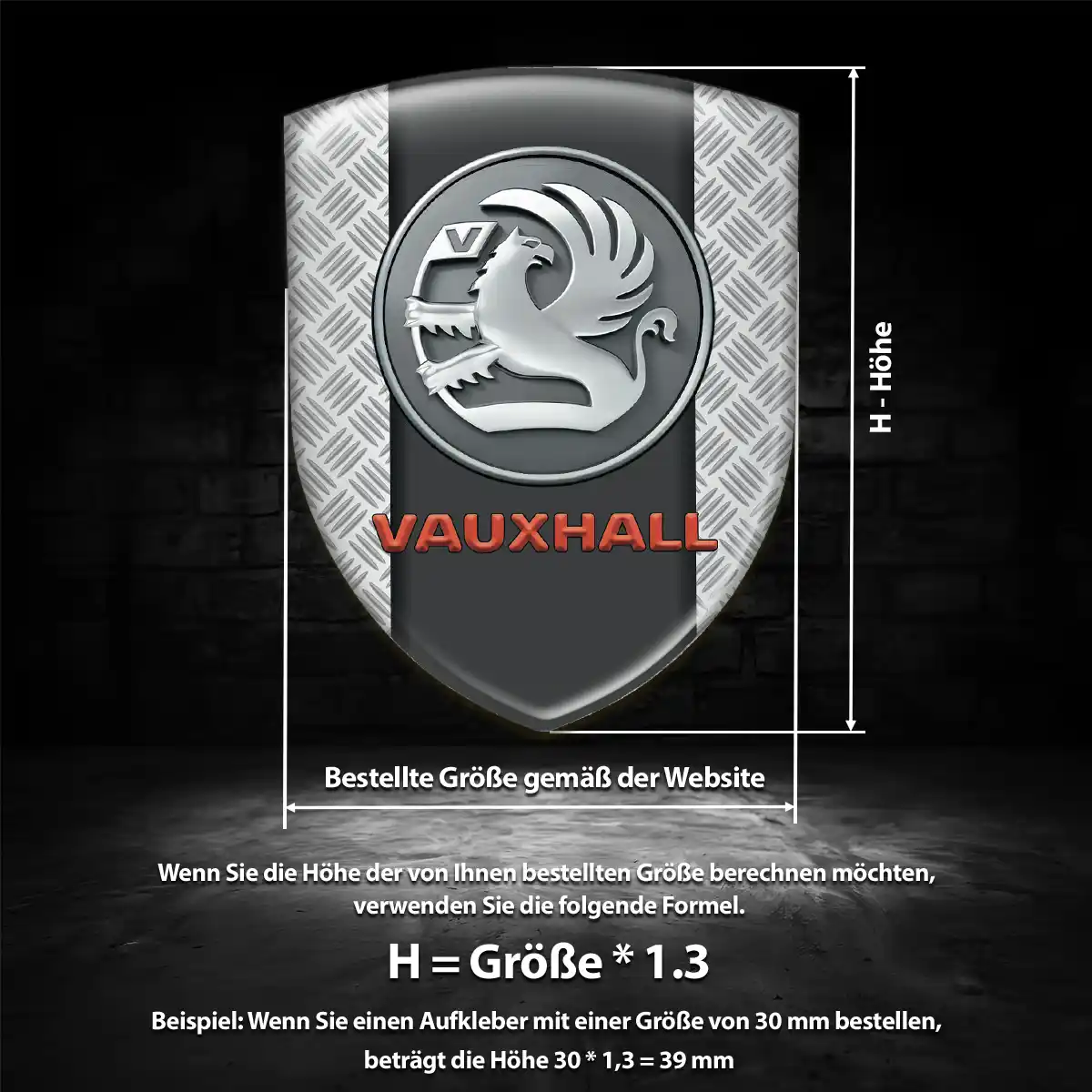 Vauxhall Embleme Silikon Aufkleber Edles Design