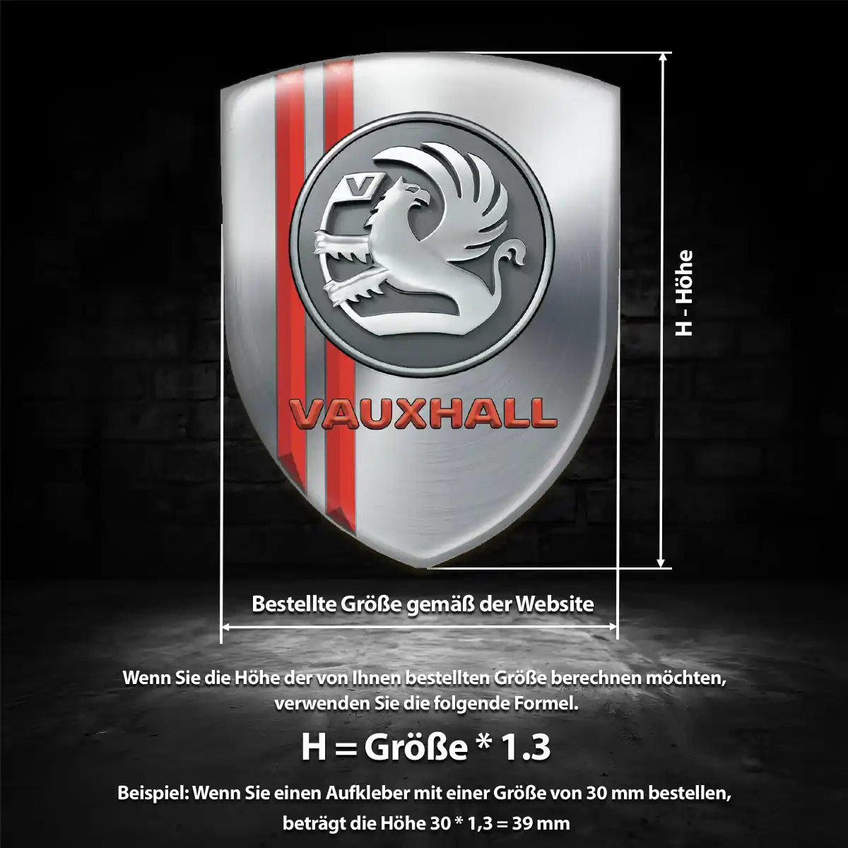 Vauxhall Silikon Aufkleber Embleme Edles Design
