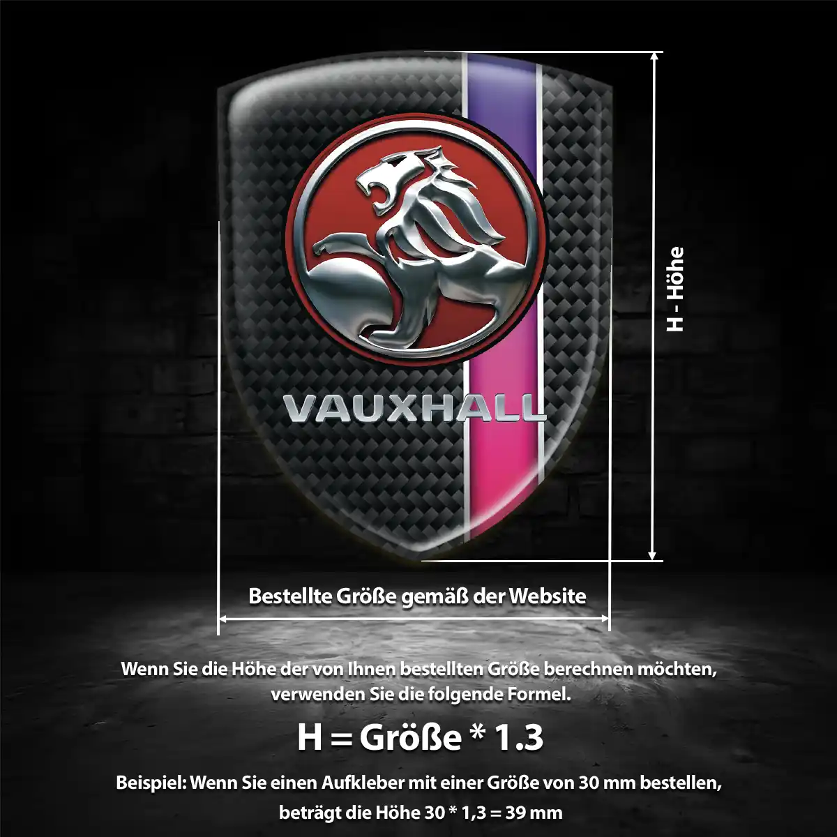 Vauxhall Silikon Aufkleber Embleme Elegantes Design